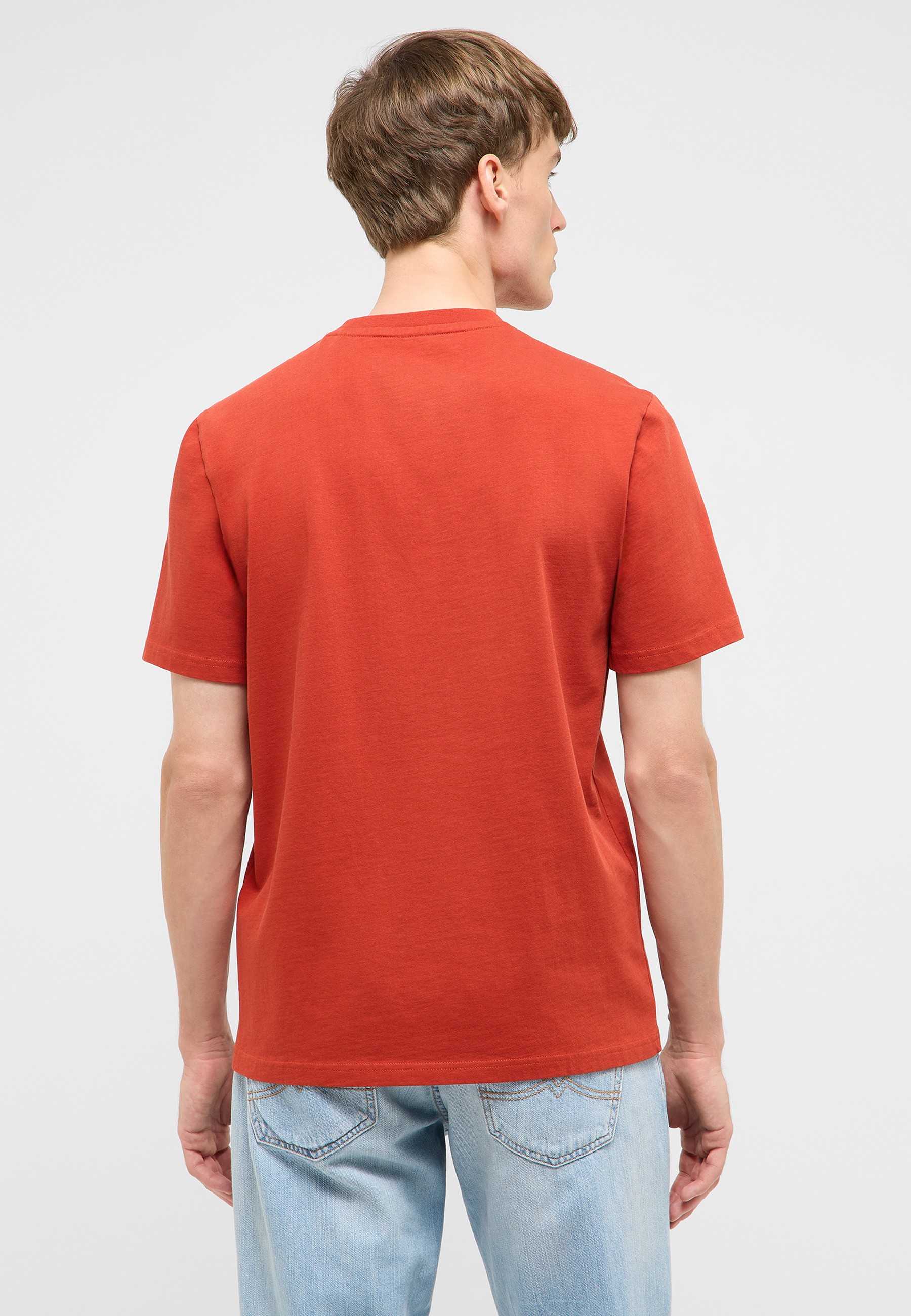 T-Shirt, Kurzarm, Rundhalsausschnitt, Unifarben, Rot