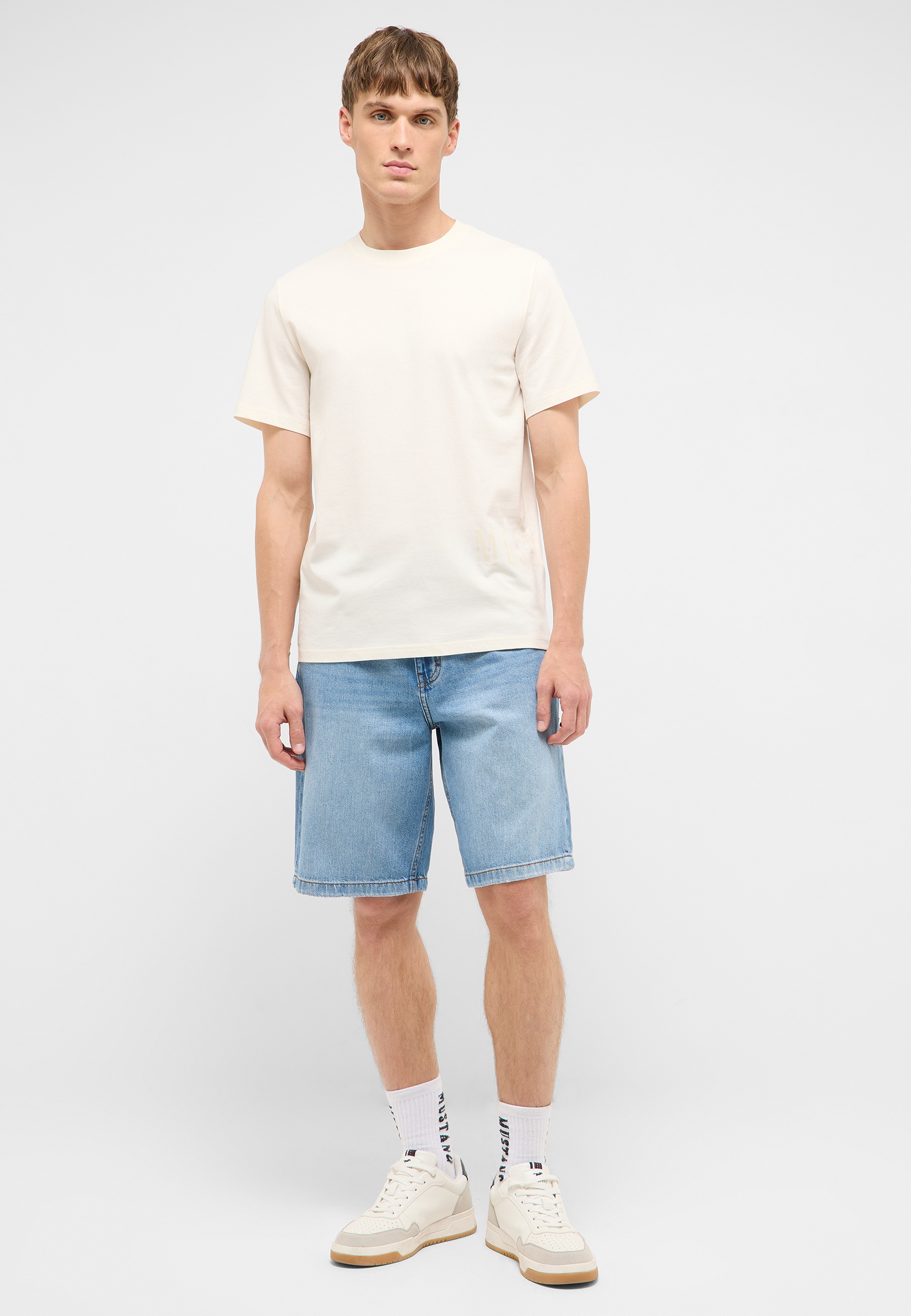 T-Shirt, Beige, Kurzarm, Basic, Herren