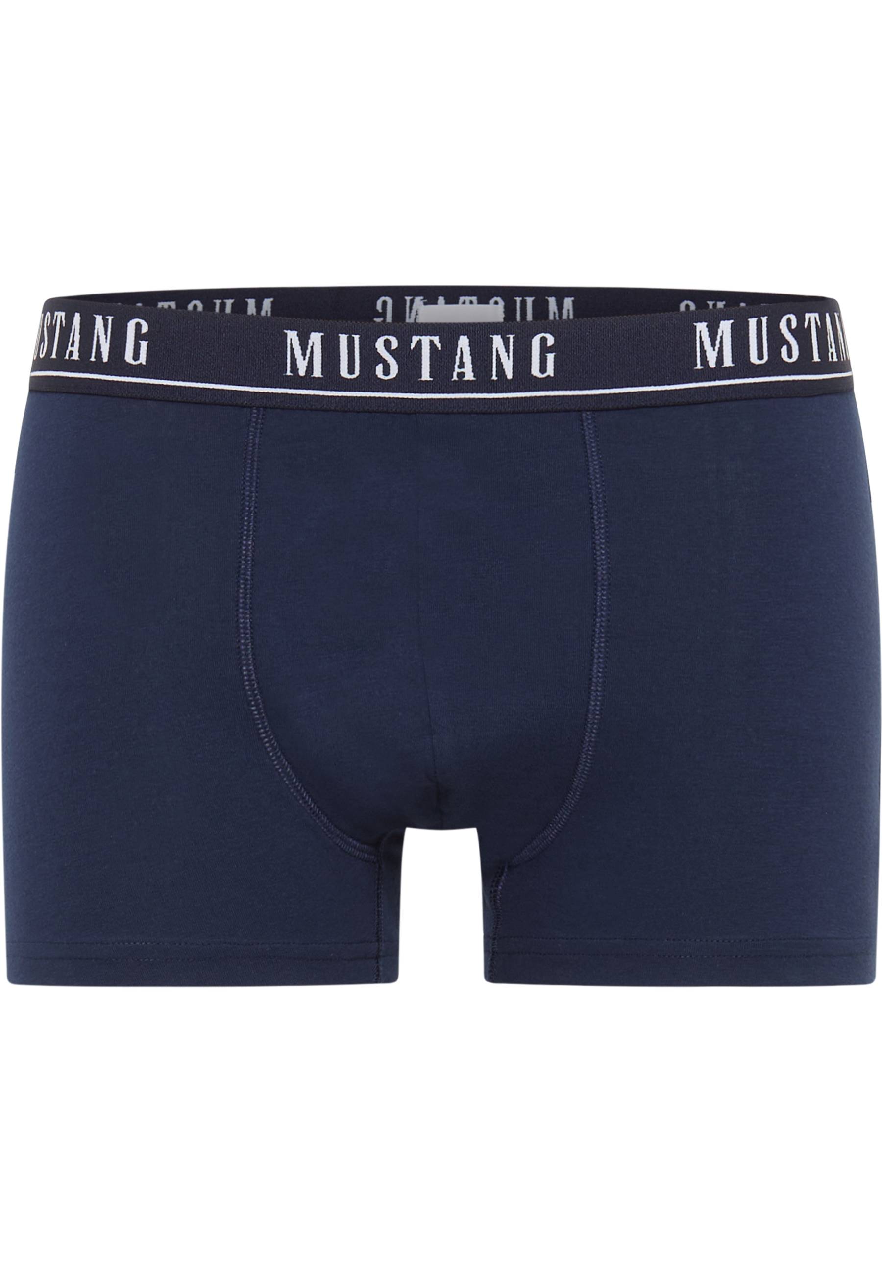Unterhose, Boxer, Marineblau, Elastischer Bund, Mustang-Branding