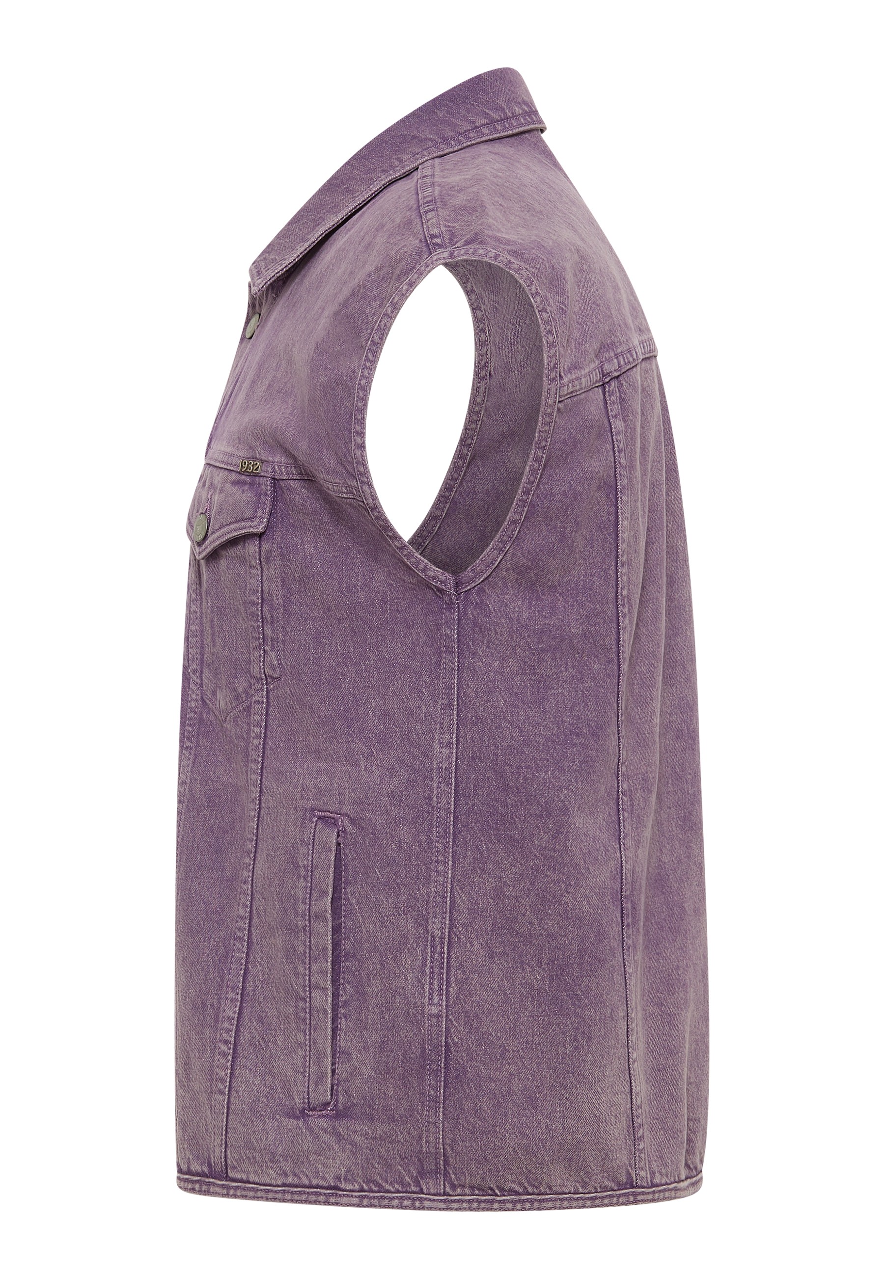 Denim, Vest, Ärmellose Weste, Lila, Klettverschluss