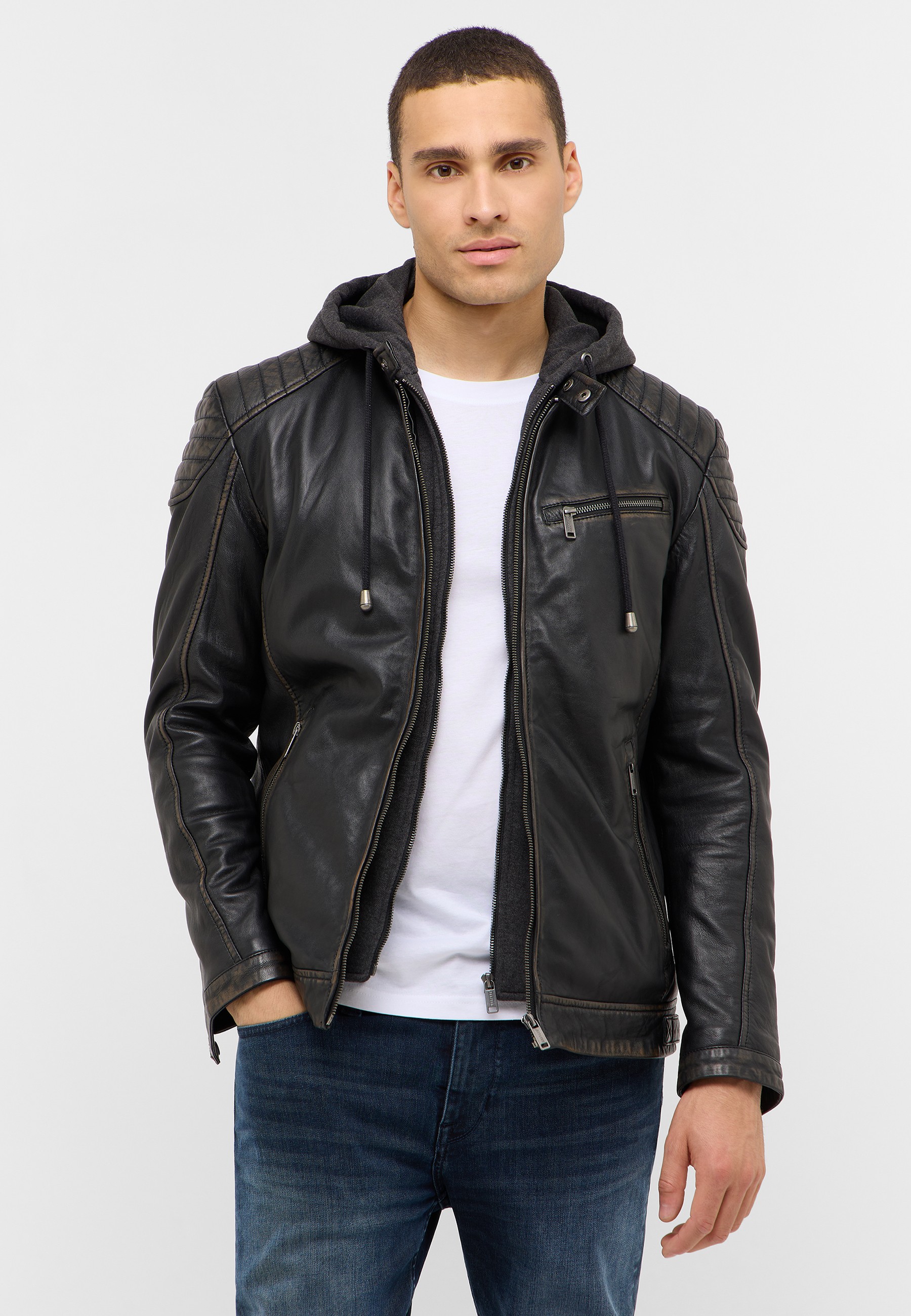 Bekleidung, Mantel, Jacke, Jacke aus Leder