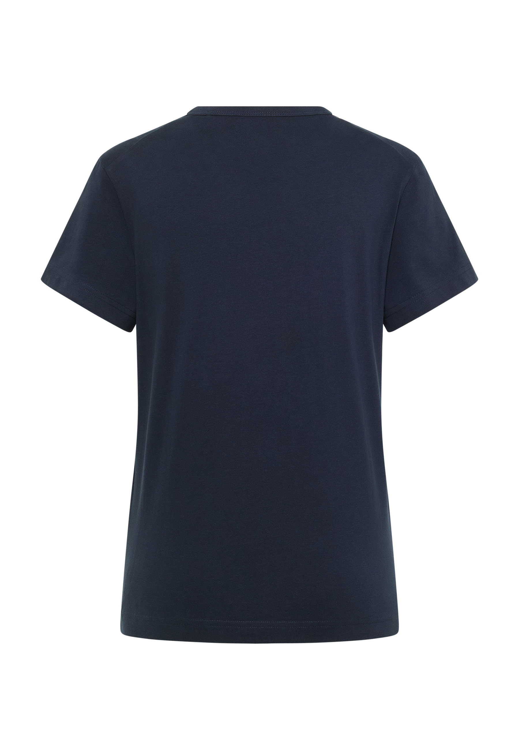 T-Shirt, Navy, Short sleeves, Plain, Cotton blend