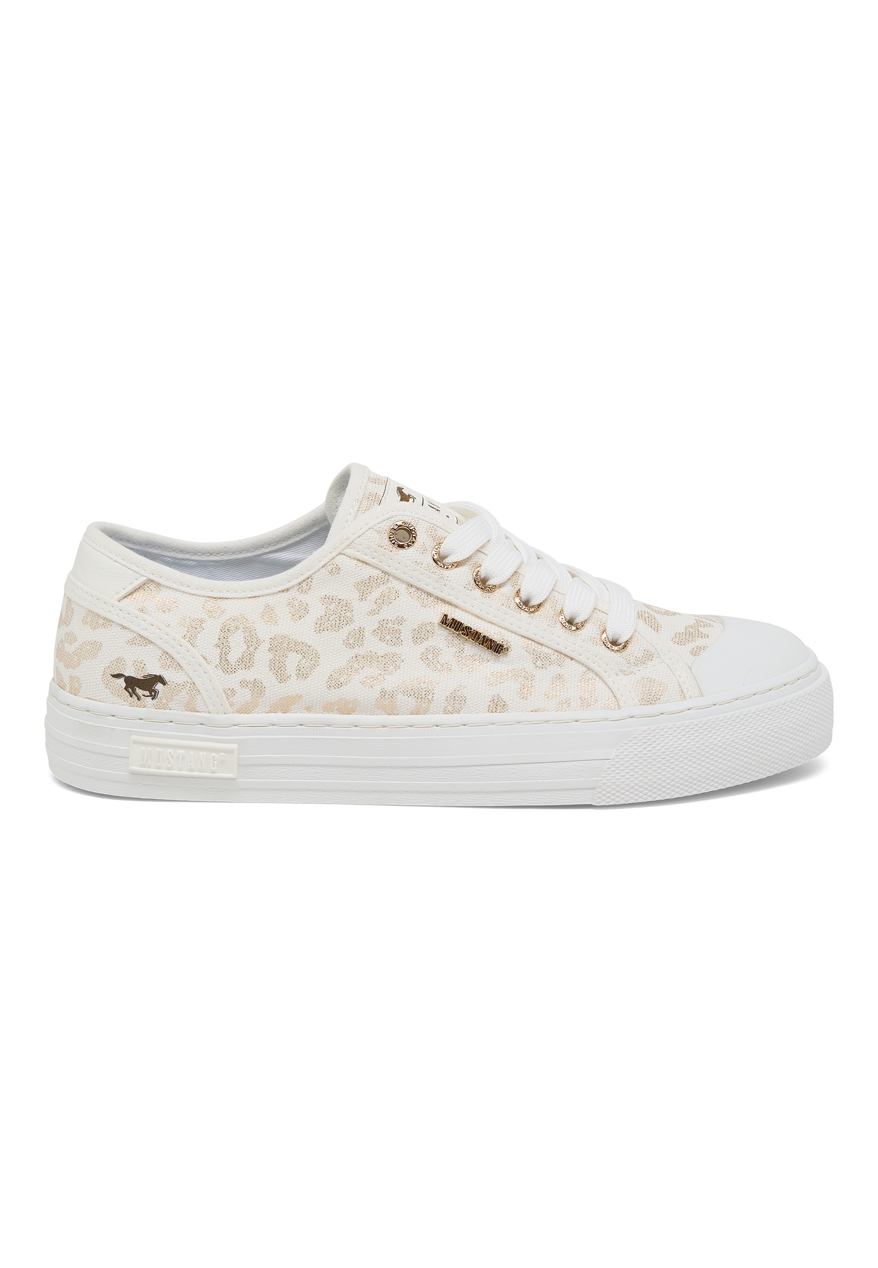 Sneaker, Leopardene-Muster, Canvas, Weiß, Schuhsohle