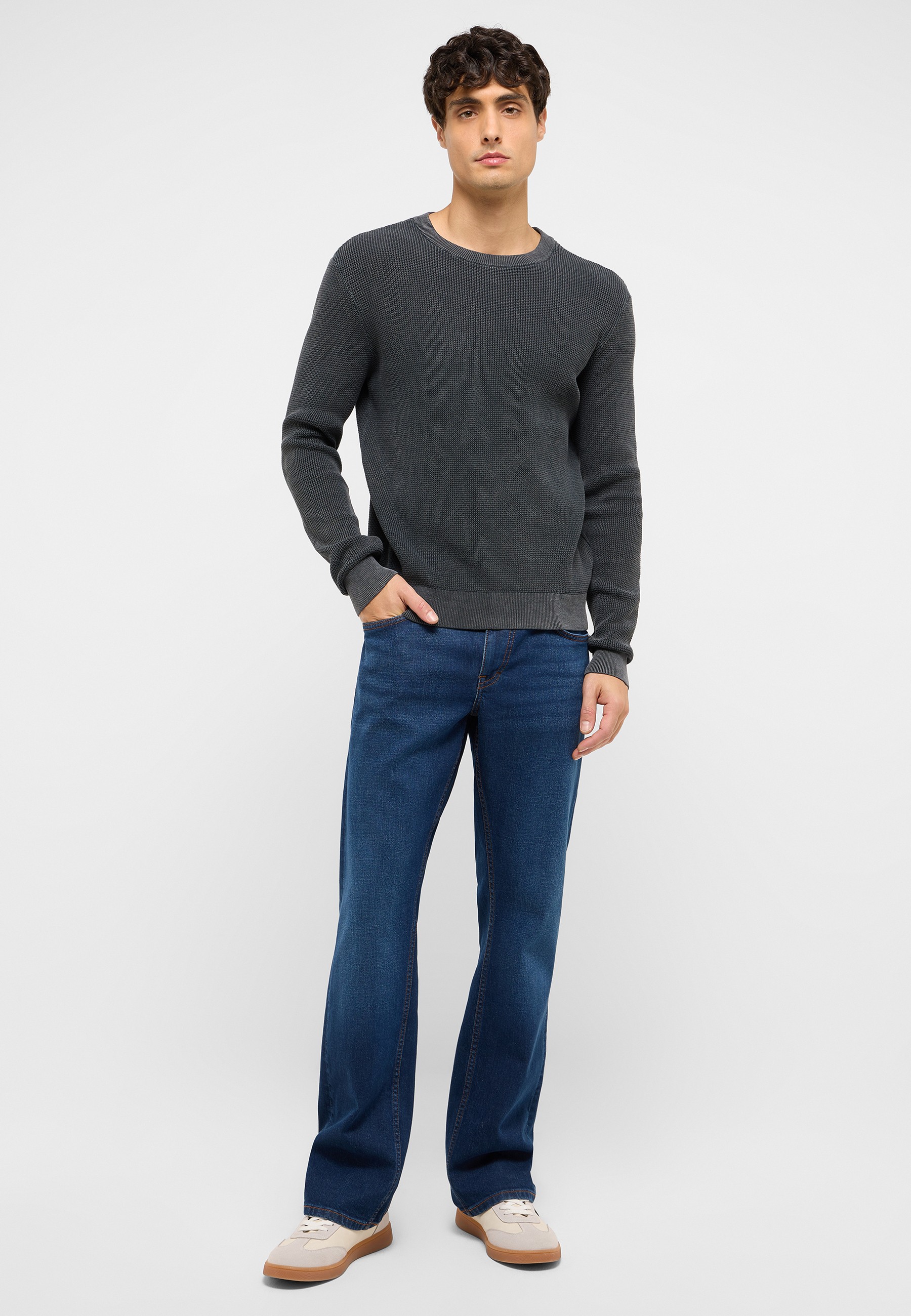 Hosen, Langarm, Pullover, Jeanshose, Person