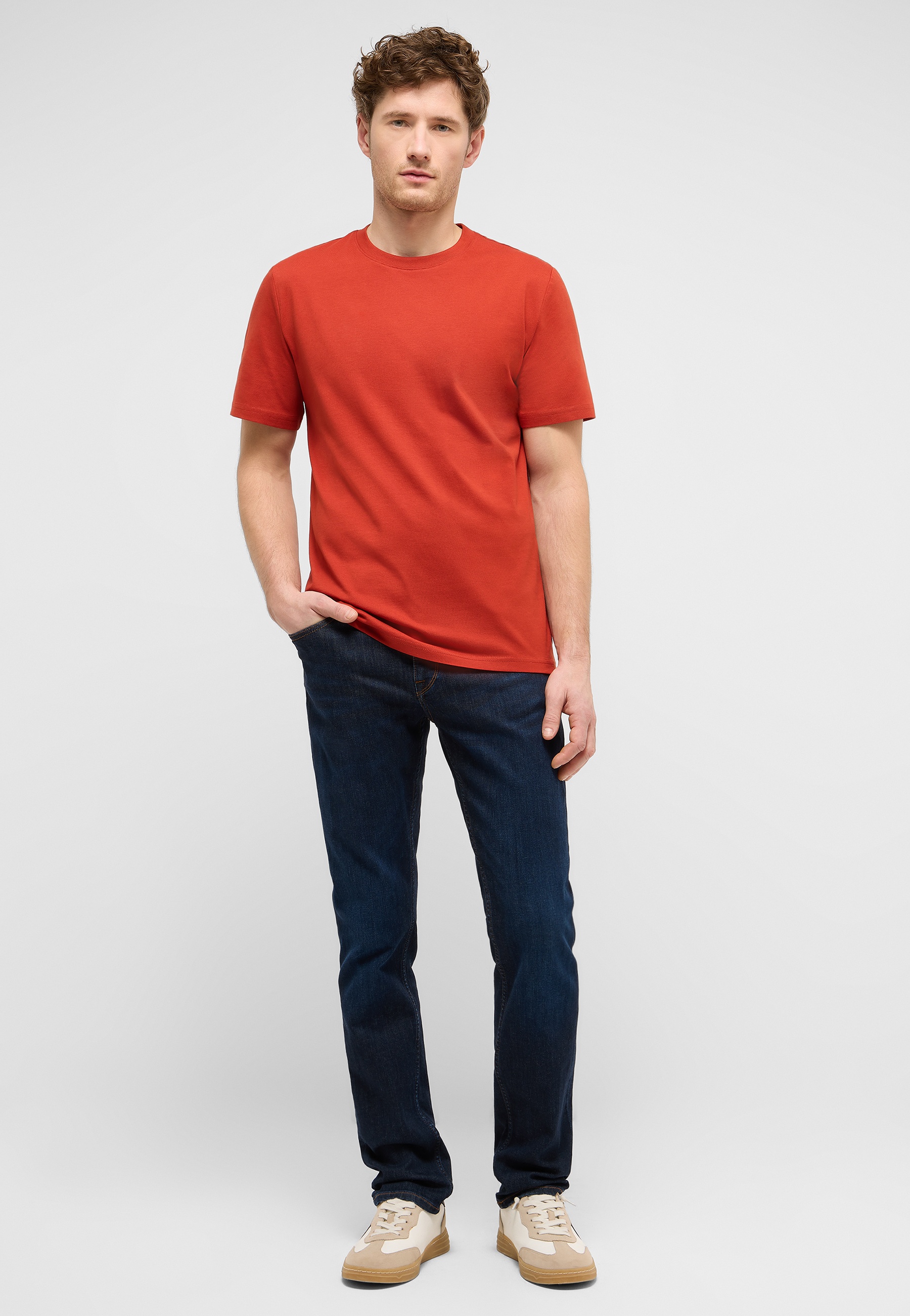 t-shirt, kurzarm, rot, basic tee, casual