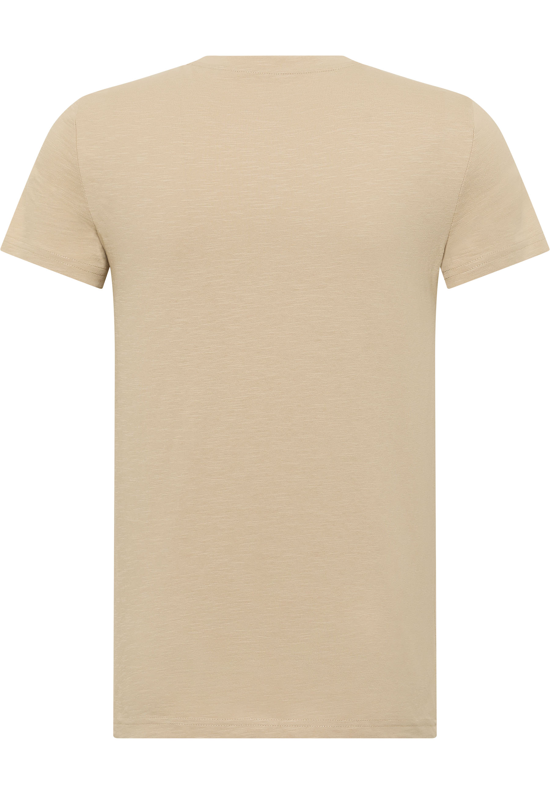 T-Shirt, Beige, Kurzarm, Weißer Stoff, Unifarben