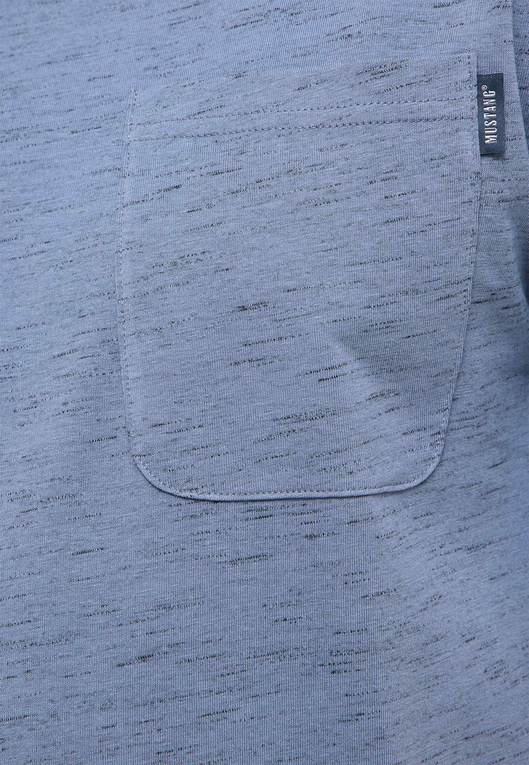 Tasche, Strickstoff, Blau meliert, T-Shirt, Alltagskleidung