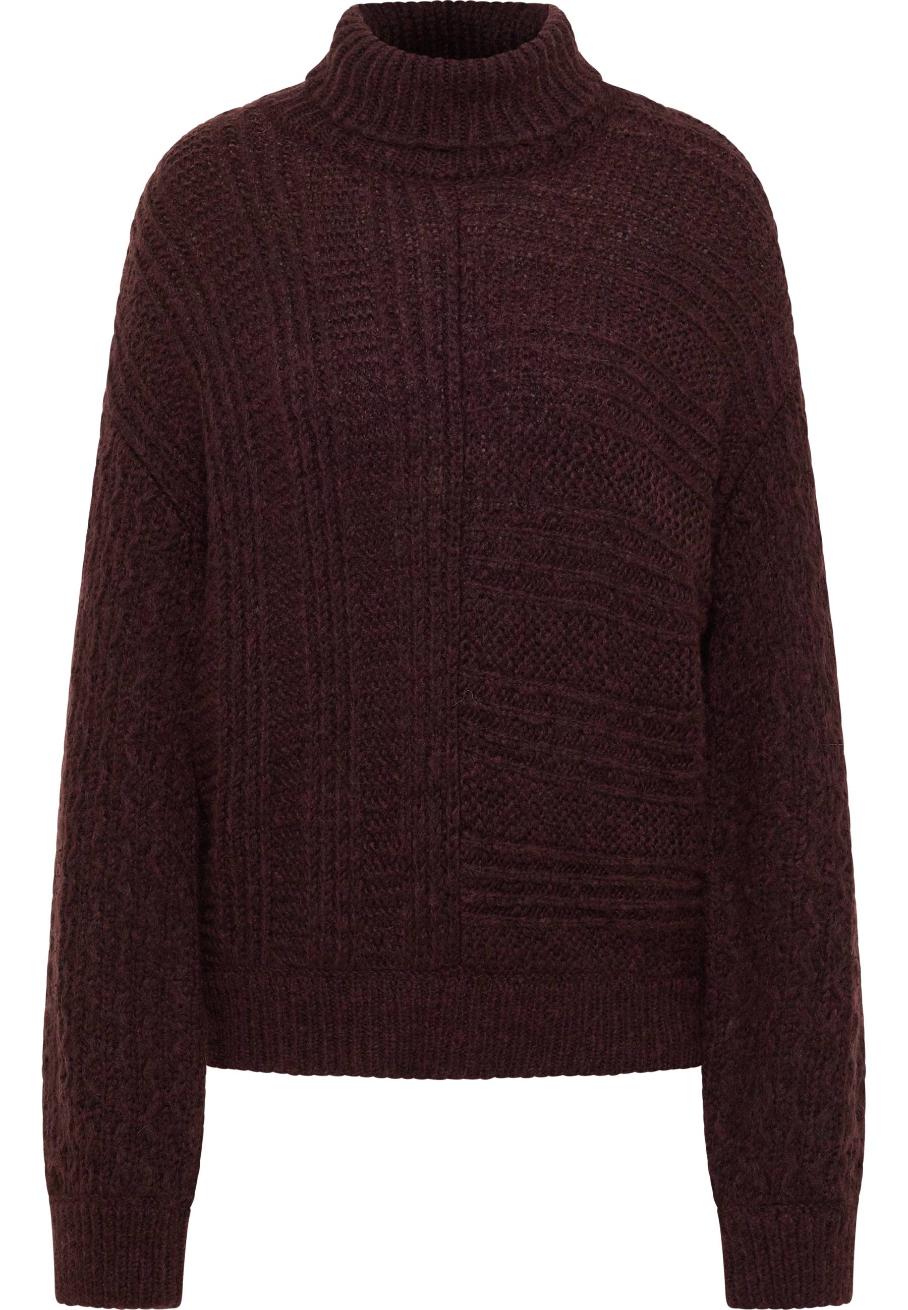 Mustang Damen Langarmpullover Style Rosie, dunkelbraun