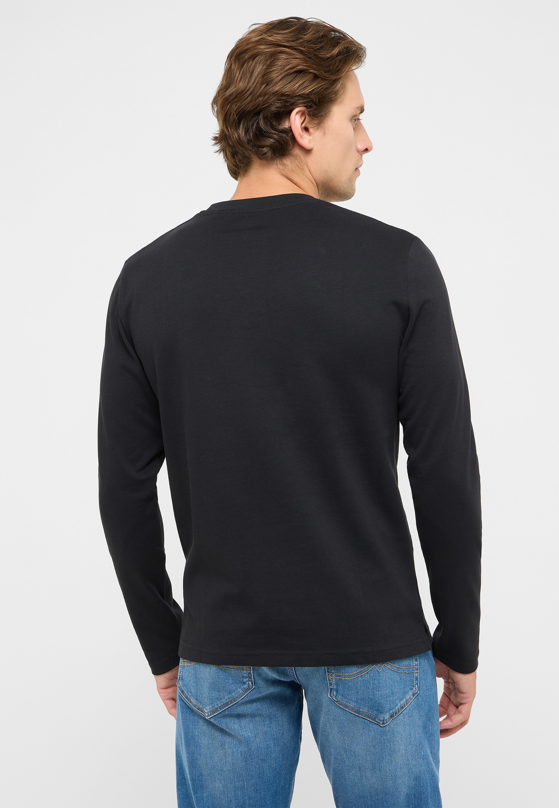 langarmshirt, schwarz, baumwolle?, t-shirt, glatt