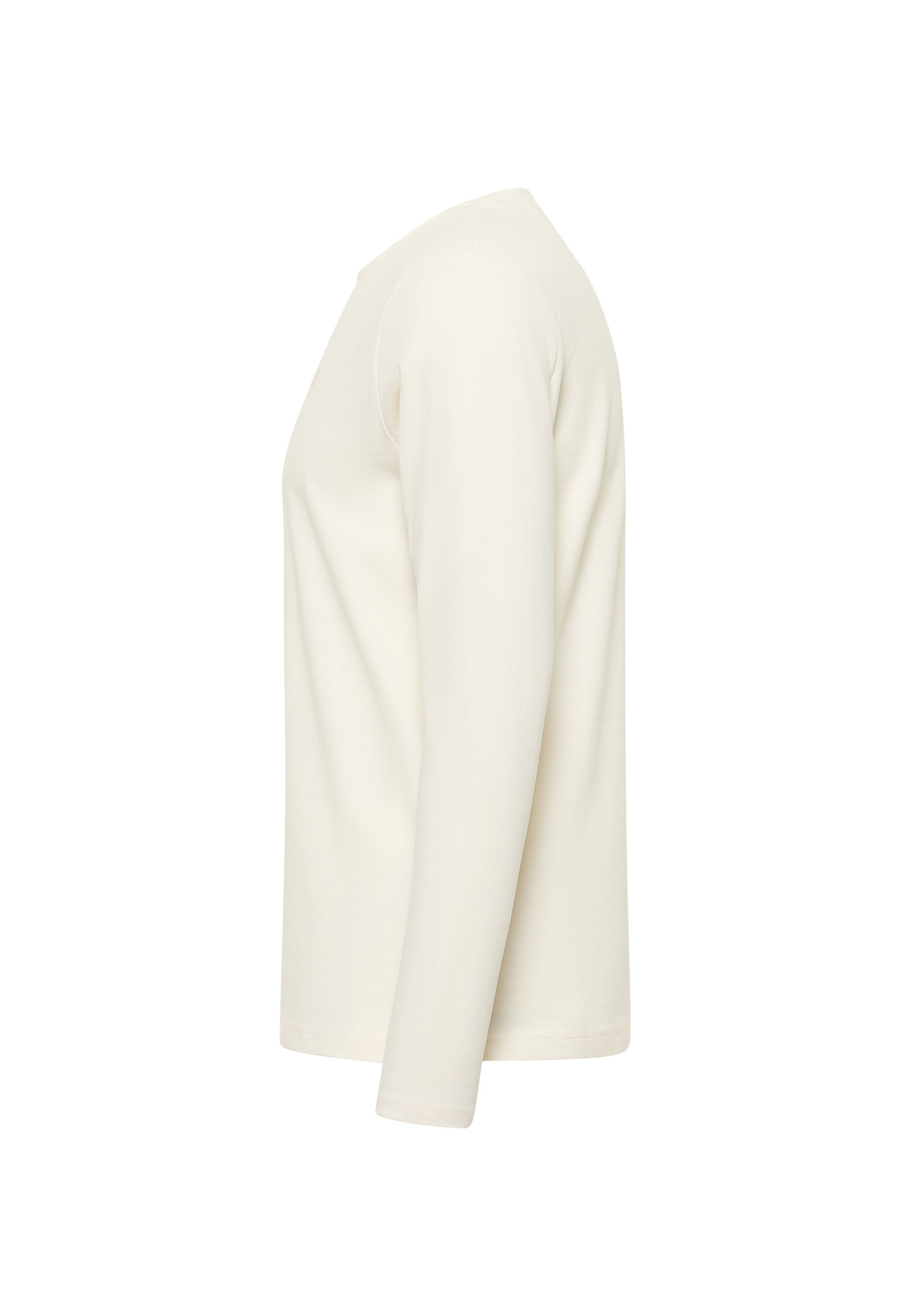 Langarmshirt, Crewneck, Beige, Kleidung, Einfarbig