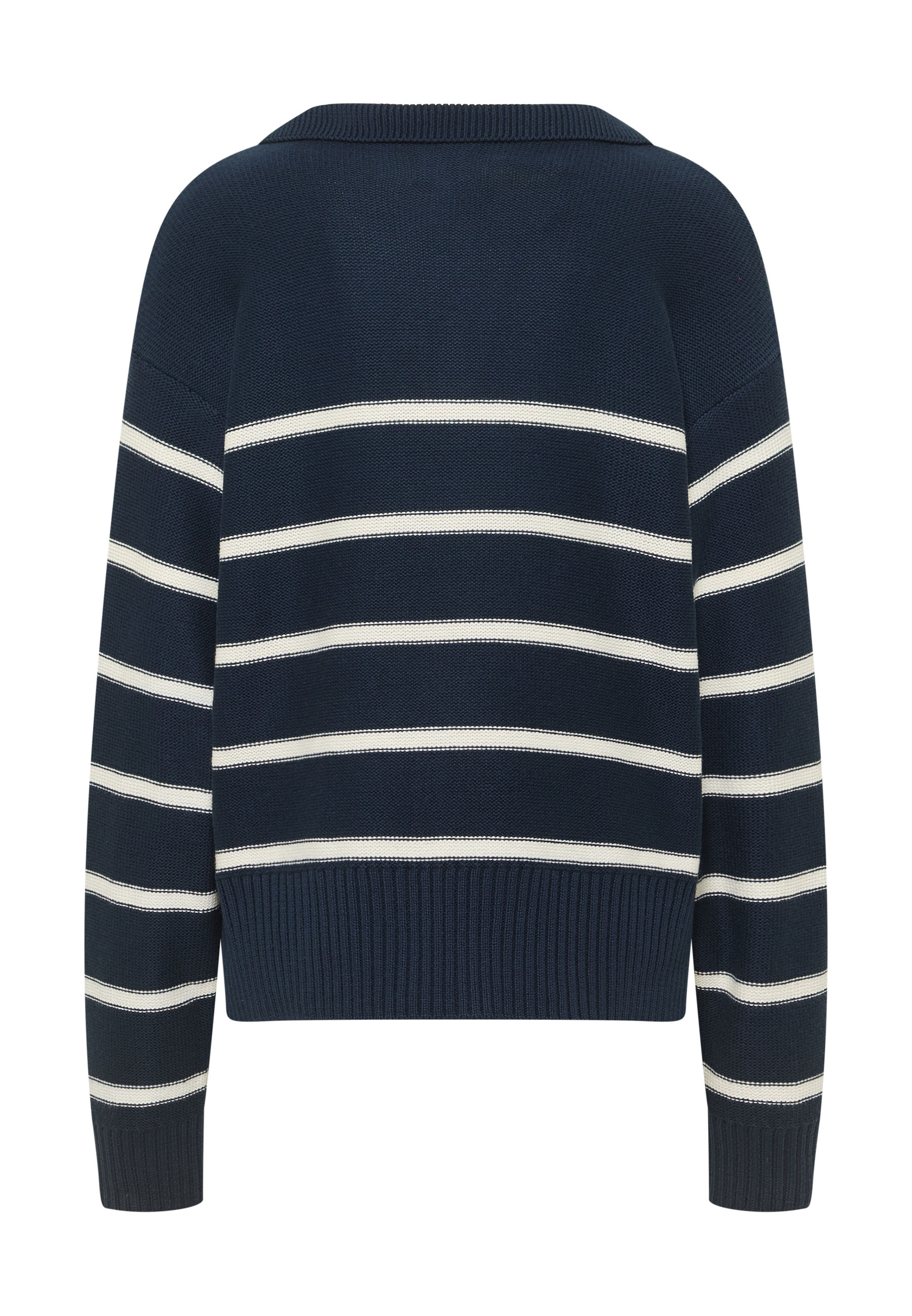 Sweater, Crewneck, Striped, Navy, Knitwear