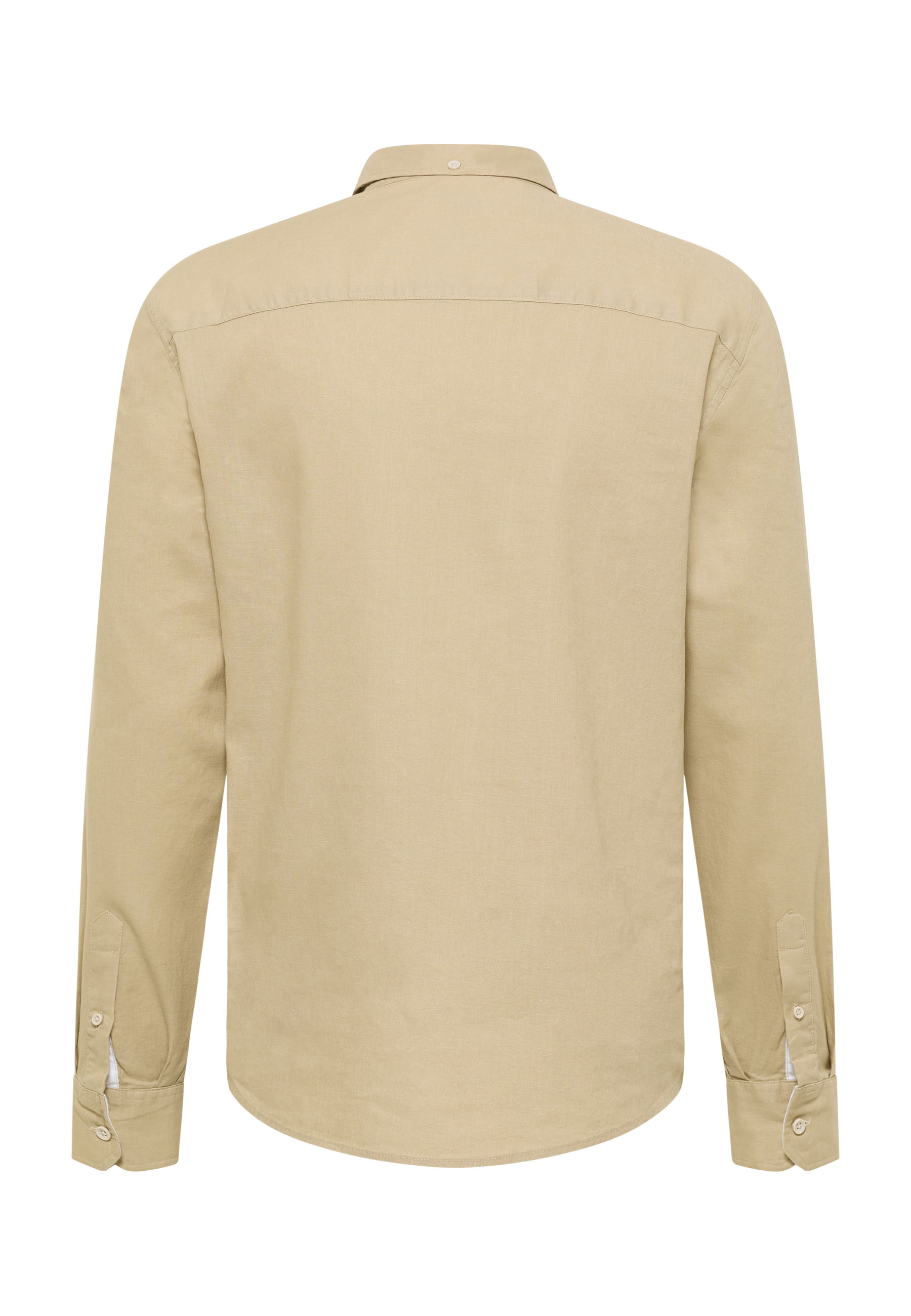 Hemd, Beige, Langarm, Kragen, Knopfleiste