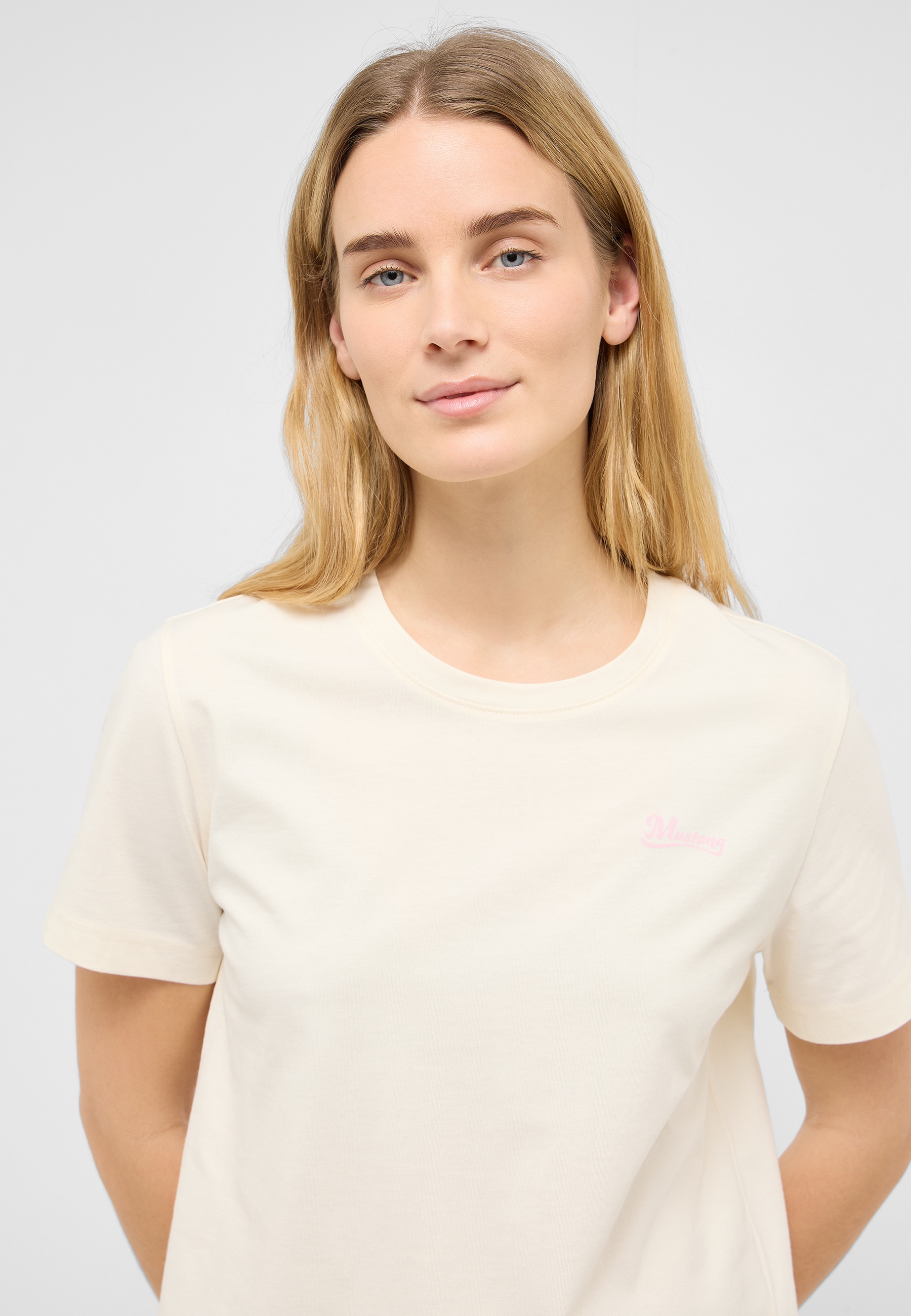 t-shirt, creme, kurzarm, rundhals, soft-bleached