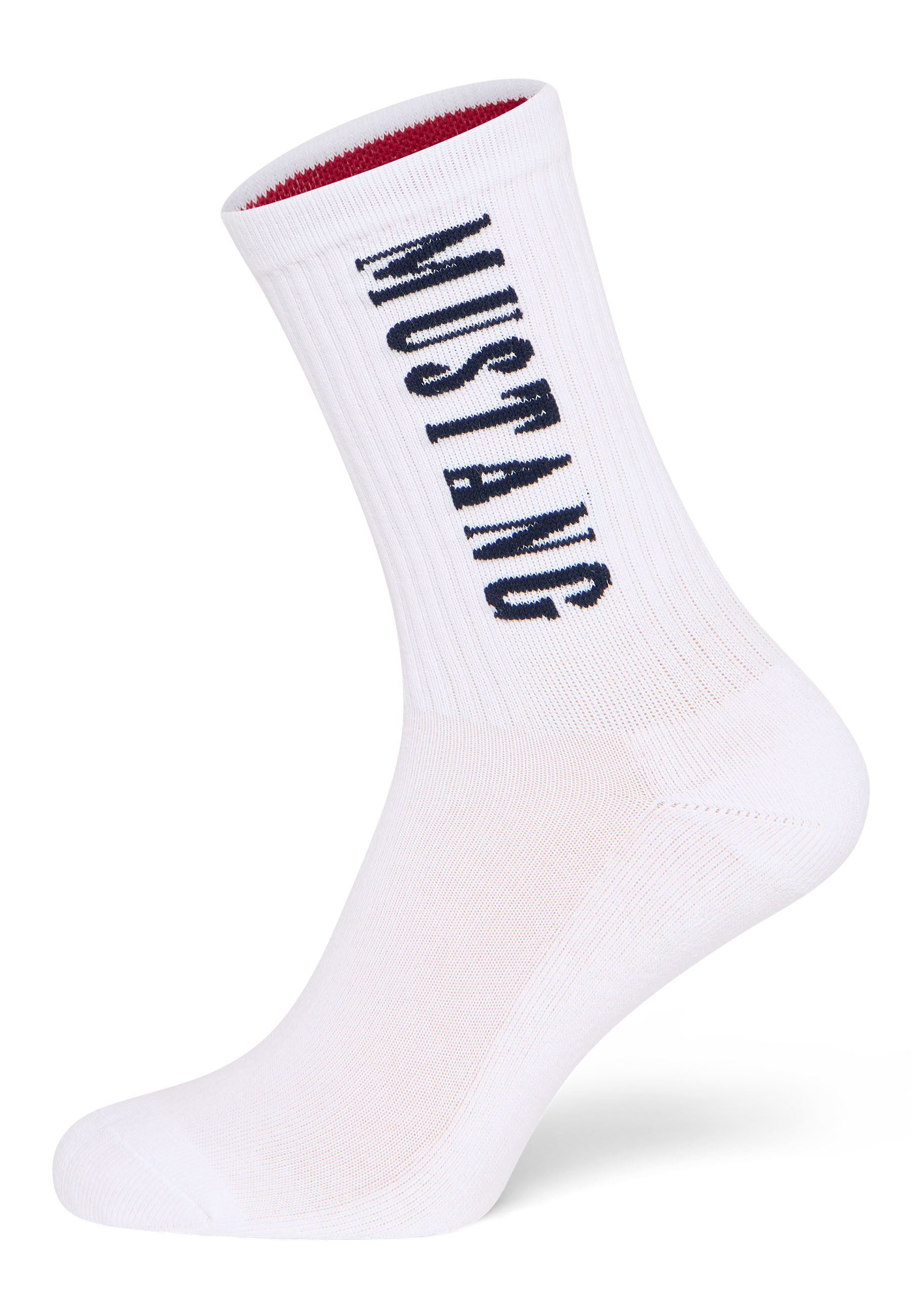 Socken, Sport-Socken, Crew-Socken, Unterseite elastisch, Weiß