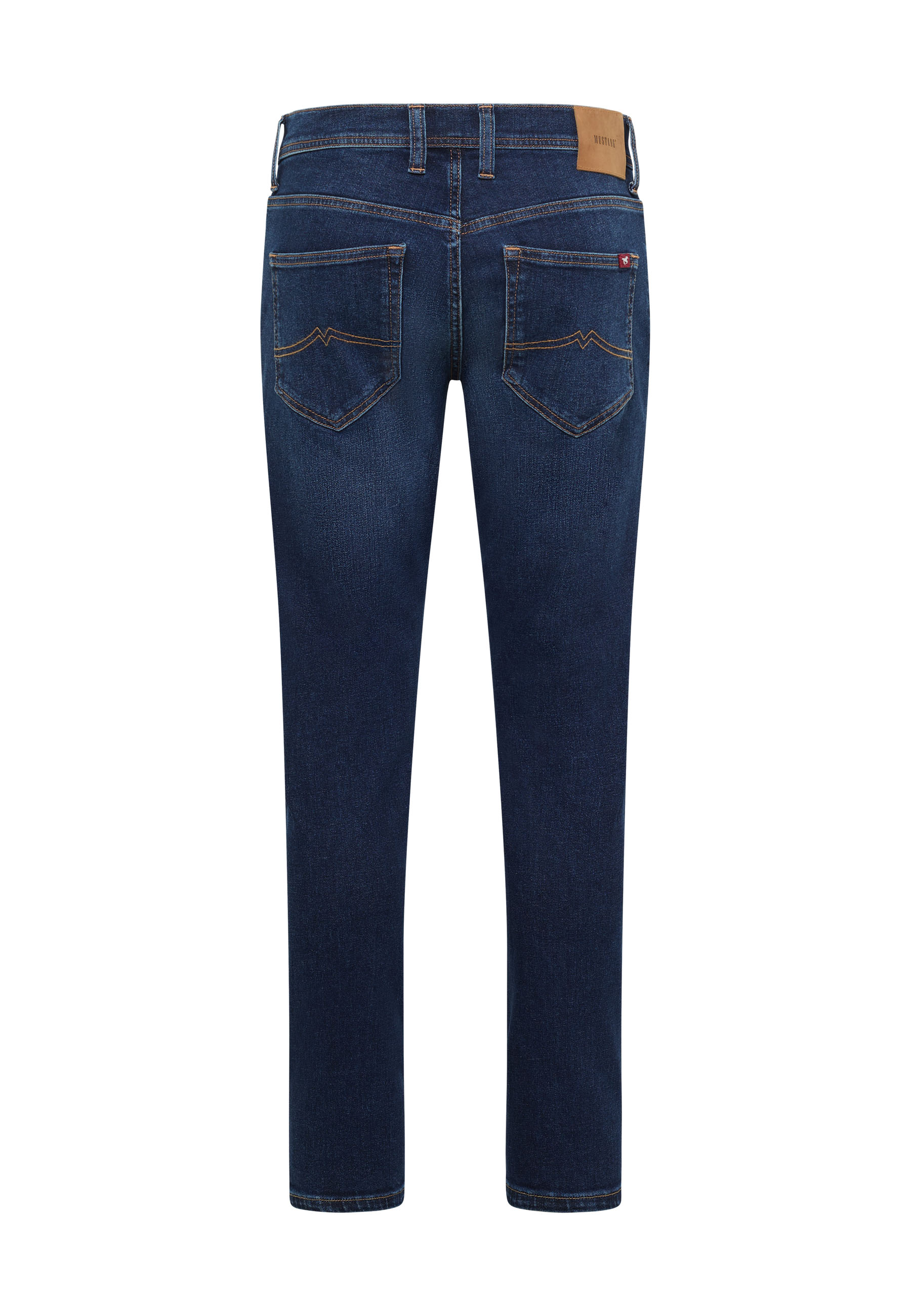 jeans, Denim, Hintertaschen, Blau, gerades Bein