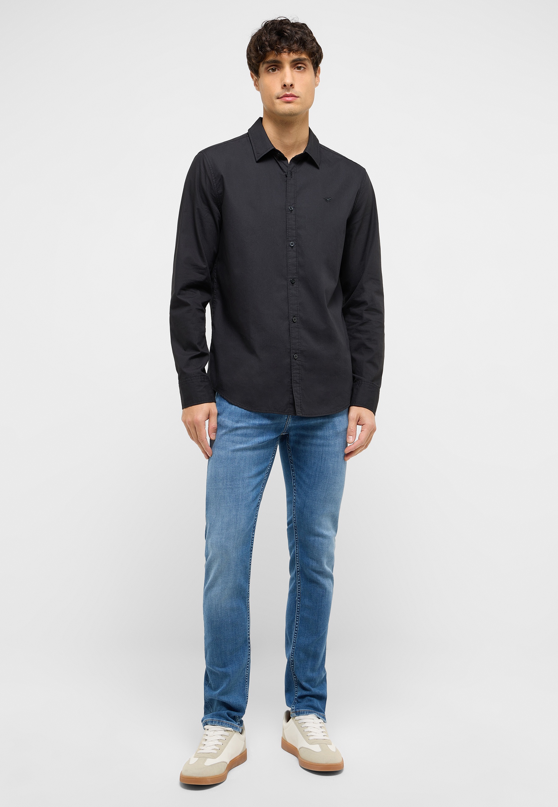 Hemd, Hosen, Langarm, Jeans, Person