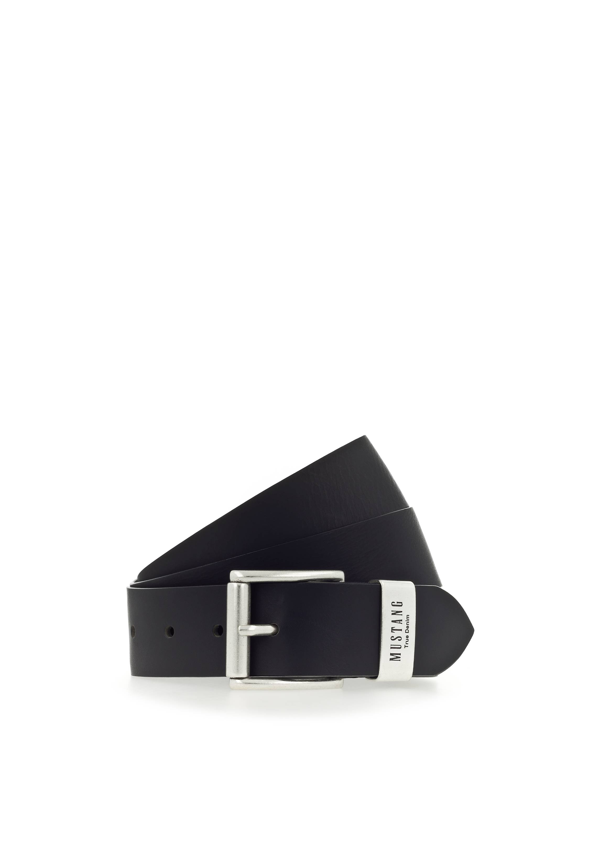 Gürtel, Ledergürtel, Schwarz, Metallschnalle, unisex