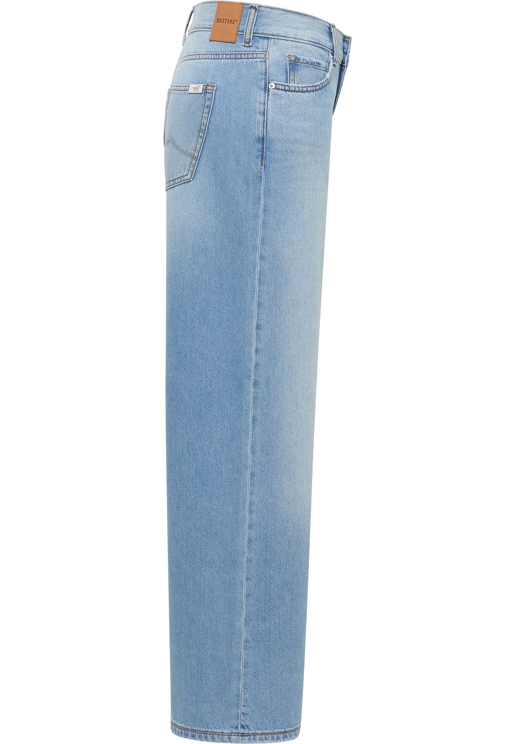 jeans,  light wash,  straight leg,  back pocket,  belt loop
