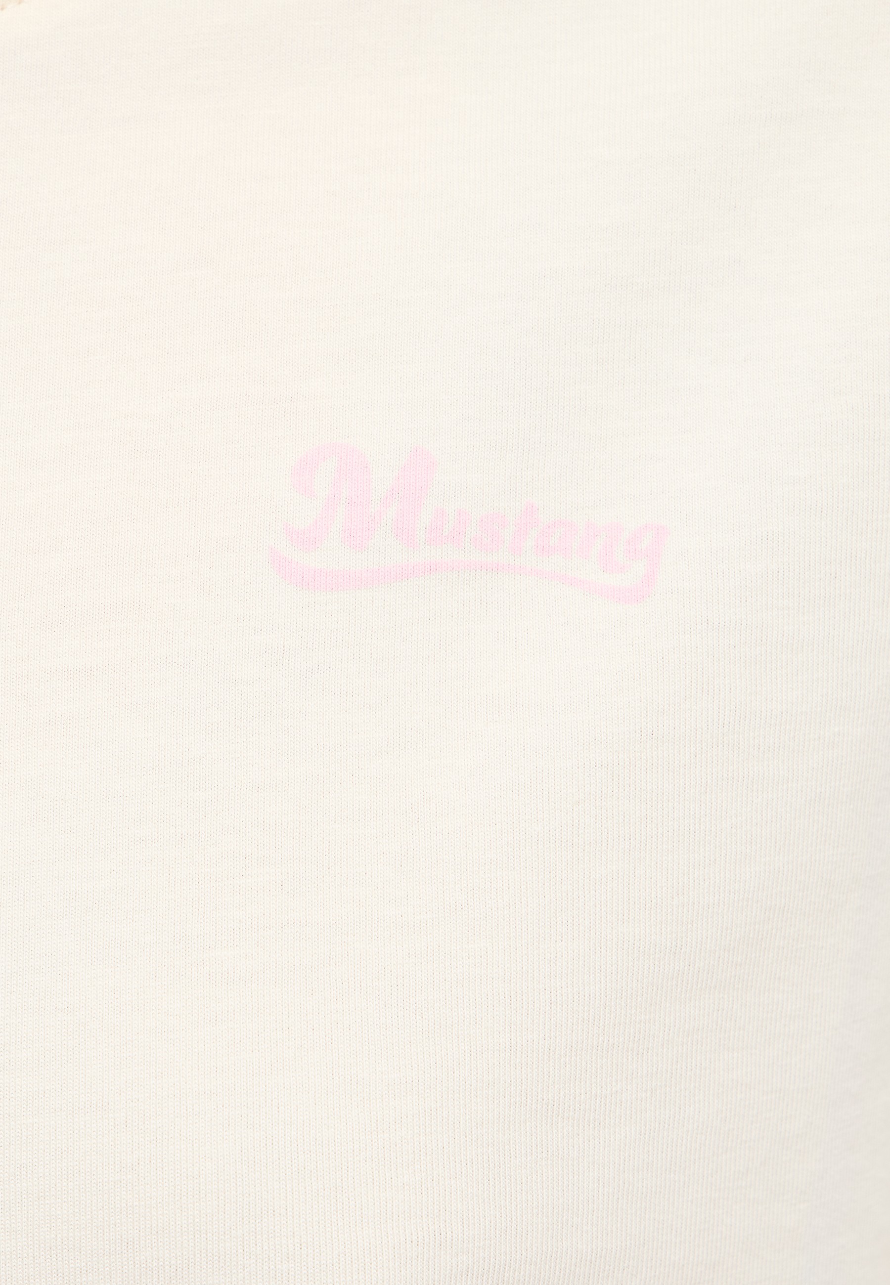 t-shirt, creme, pinkes Logo, minimal, textlos