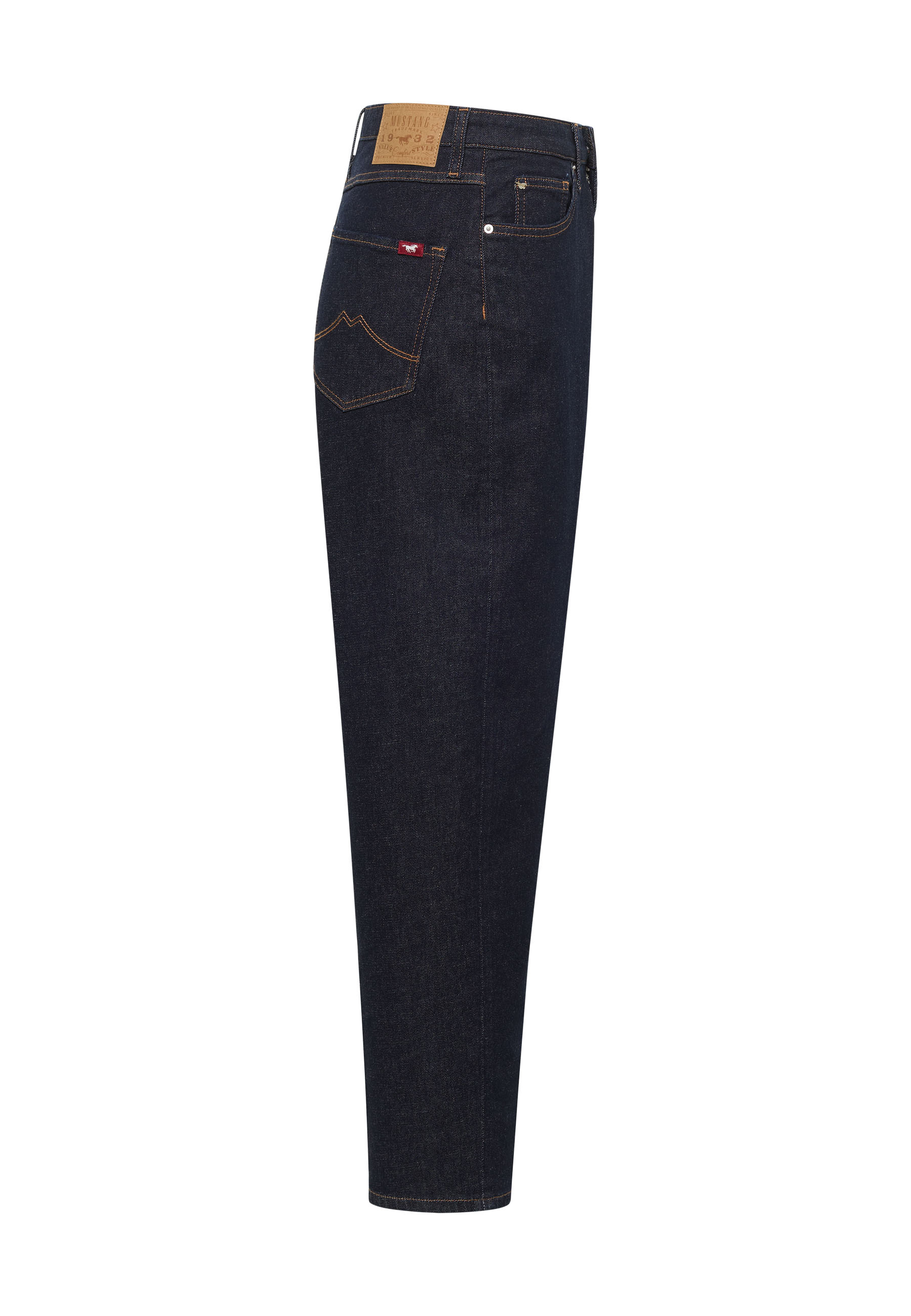 Jeans, Denim, Straight leg, Dark wash, Back pocket stitching