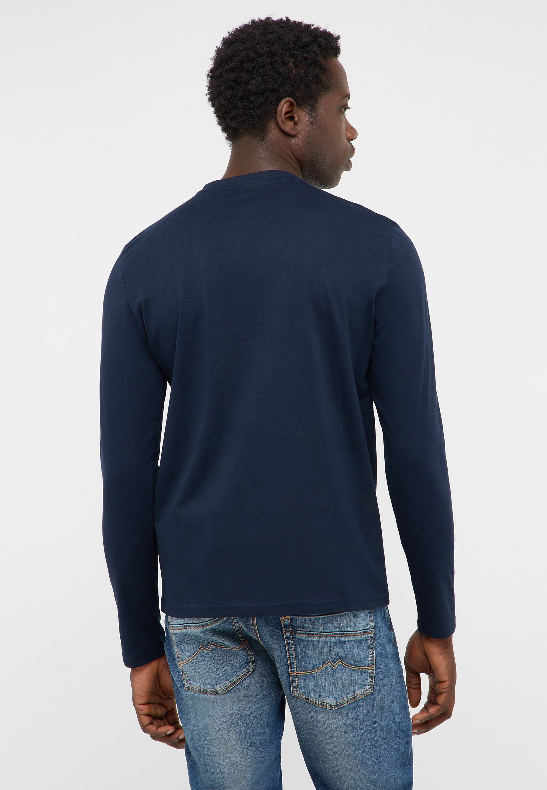 langarmshirt, navy, einfarbig, knopfleiste?, tee-shirt