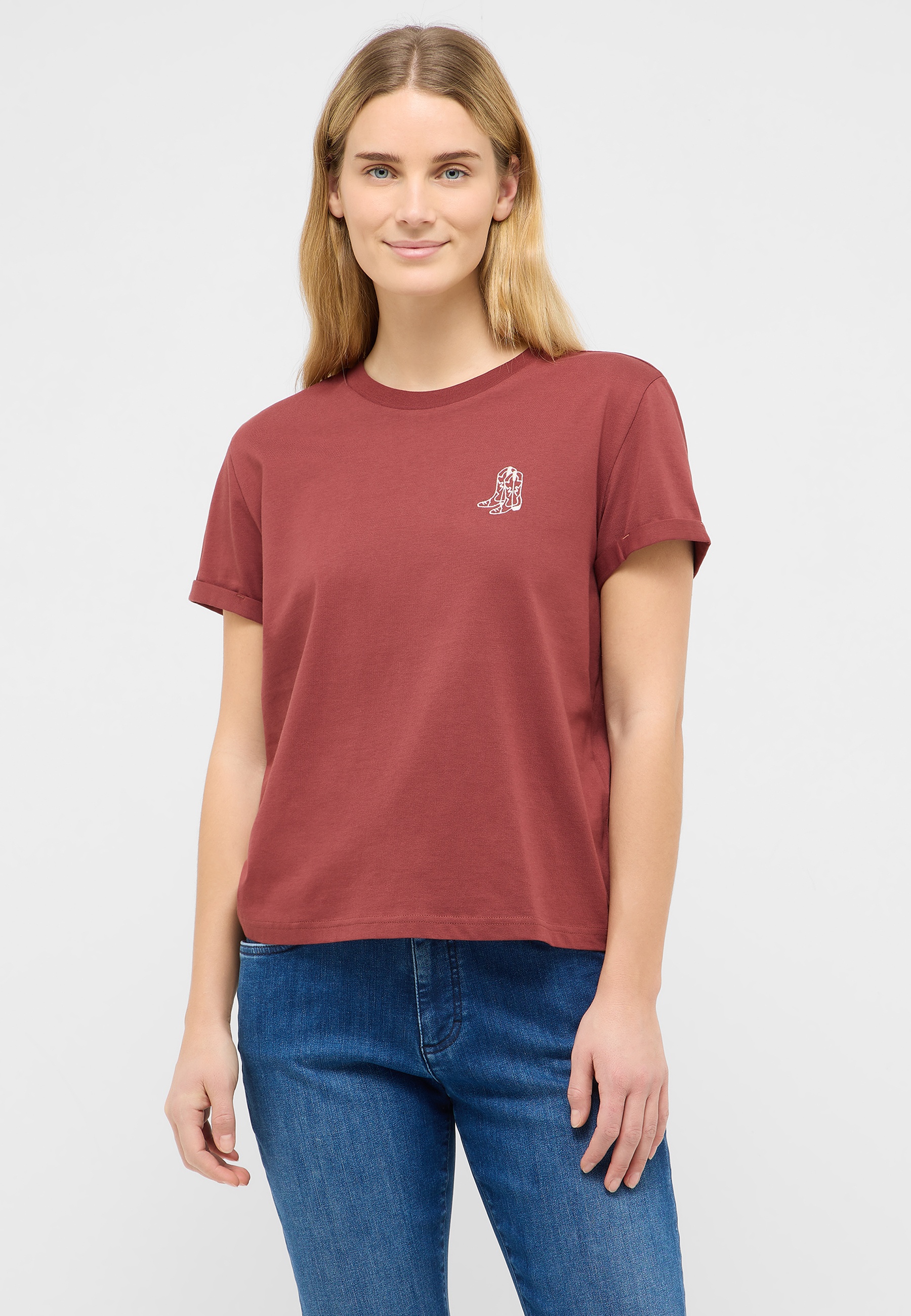 T-Shirt, Rundhals, Kurzarm, Kaufer Ton, Unifarben