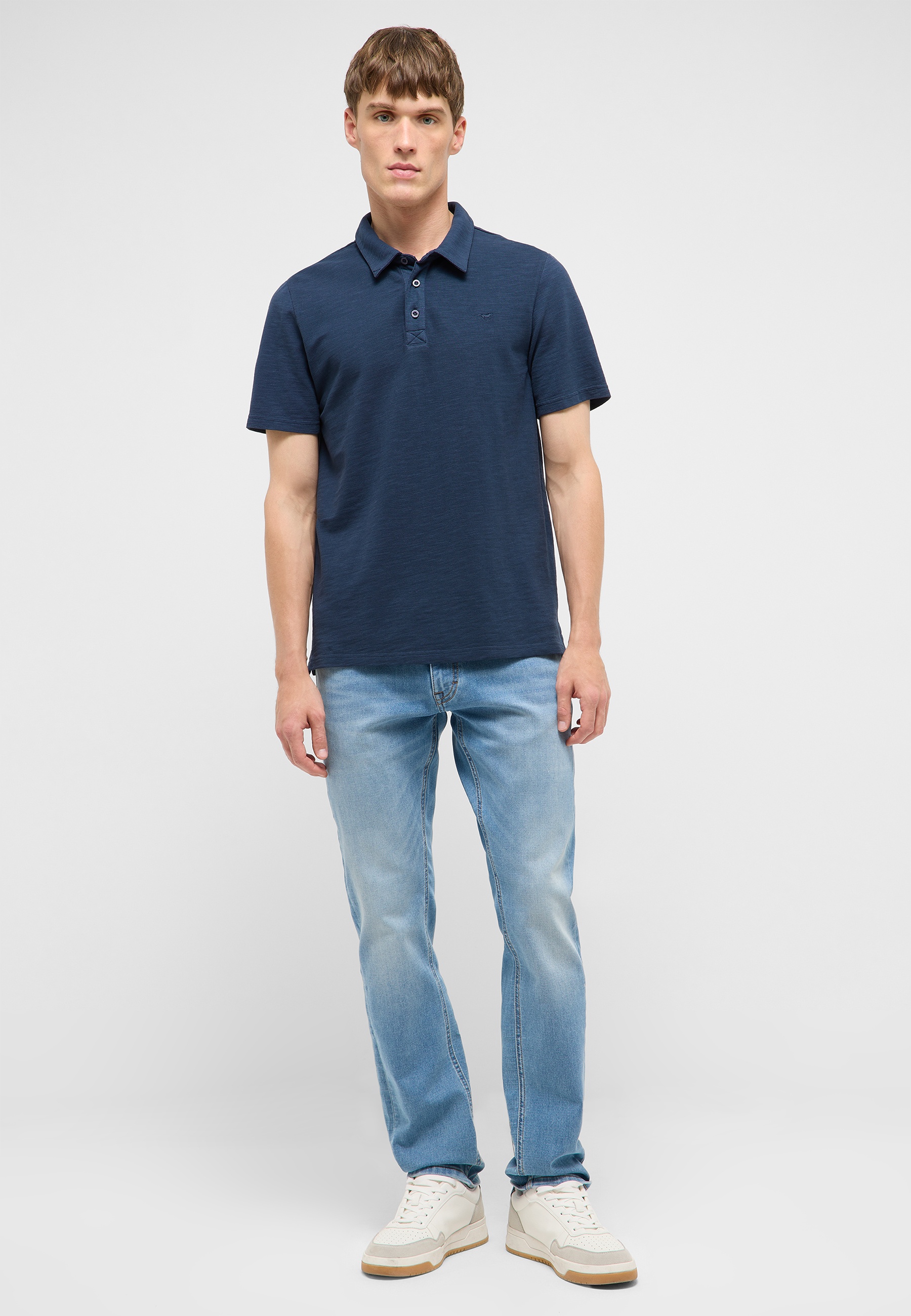 polohemd, kurzärmlig, navy, baumwolle, jeans