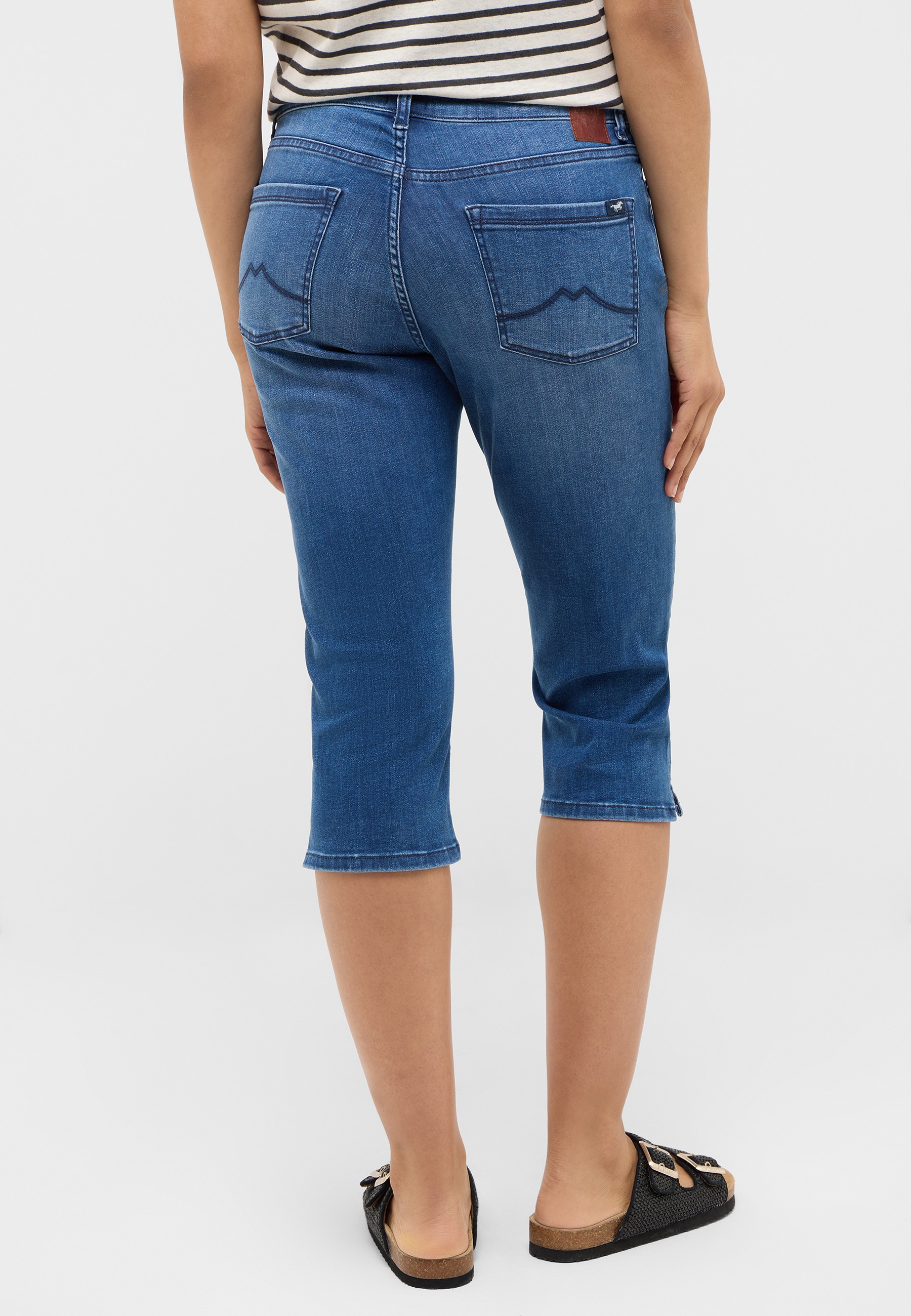 jeans, Capri, Denim, Taschen Jeans, Mittelhohe Taille