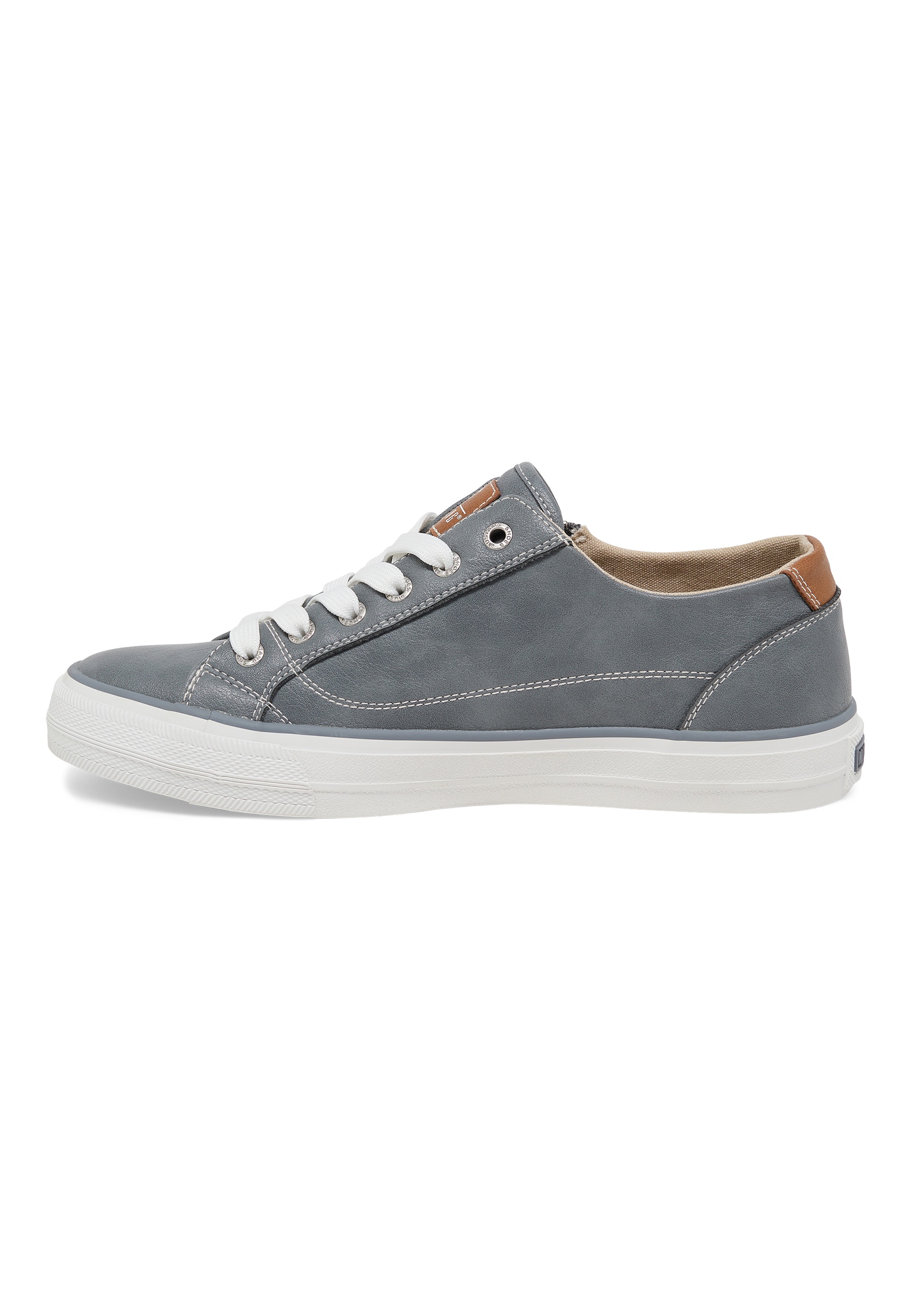Sneaker, Low-top, Leather-look, Grey, White sole