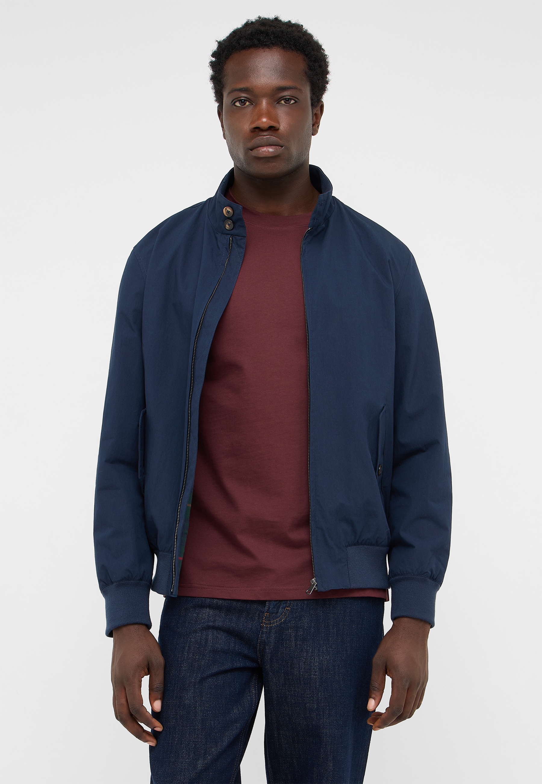 jacke, Bomberjacke, marineblau, Reißverschluss, Rundhalsausschnitt