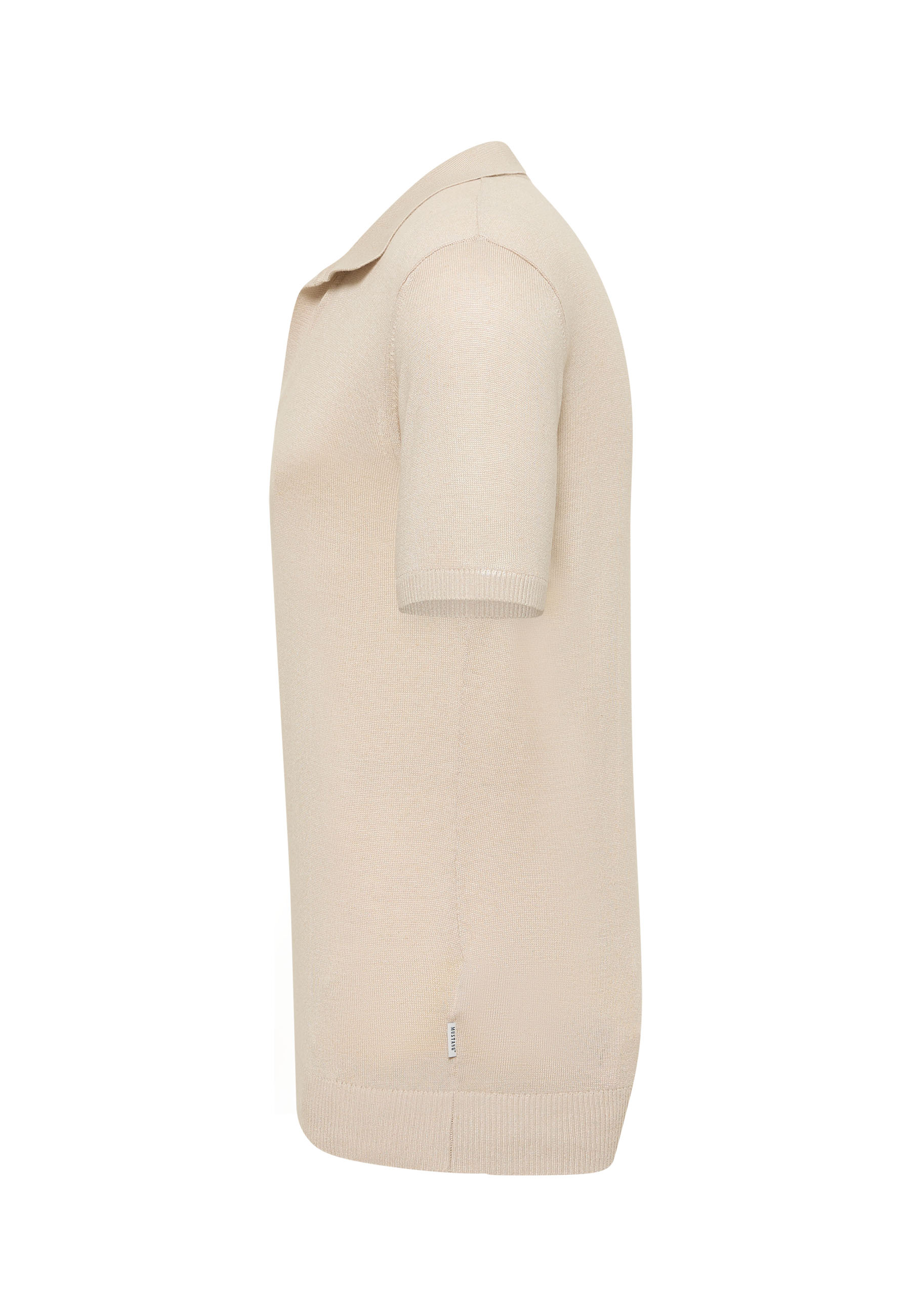 polohemd, beige, kurzarm, gestrickt, Kragen