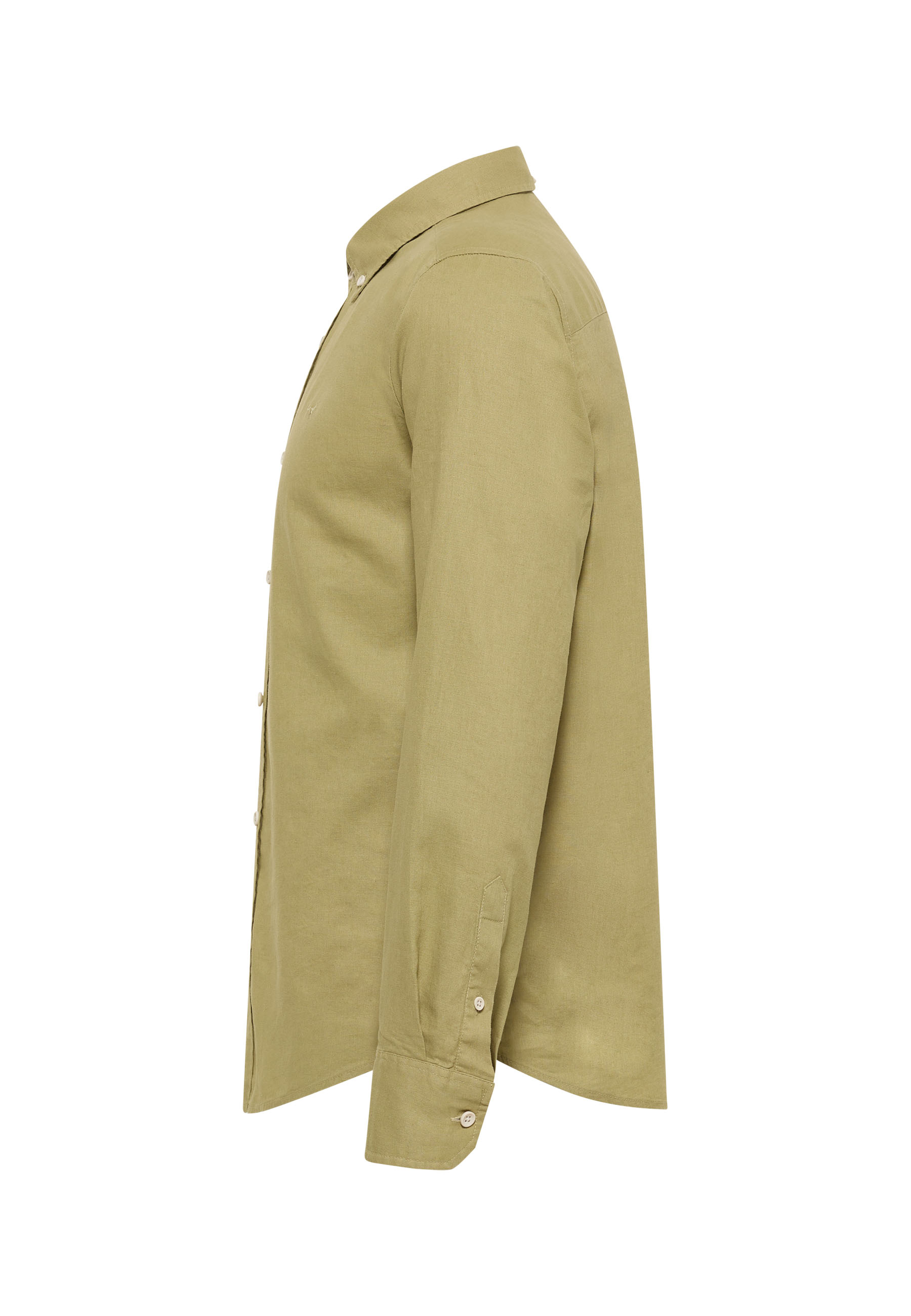 Lange Hemd, Kragen, Knopfleiste, Chino-Look, Beige