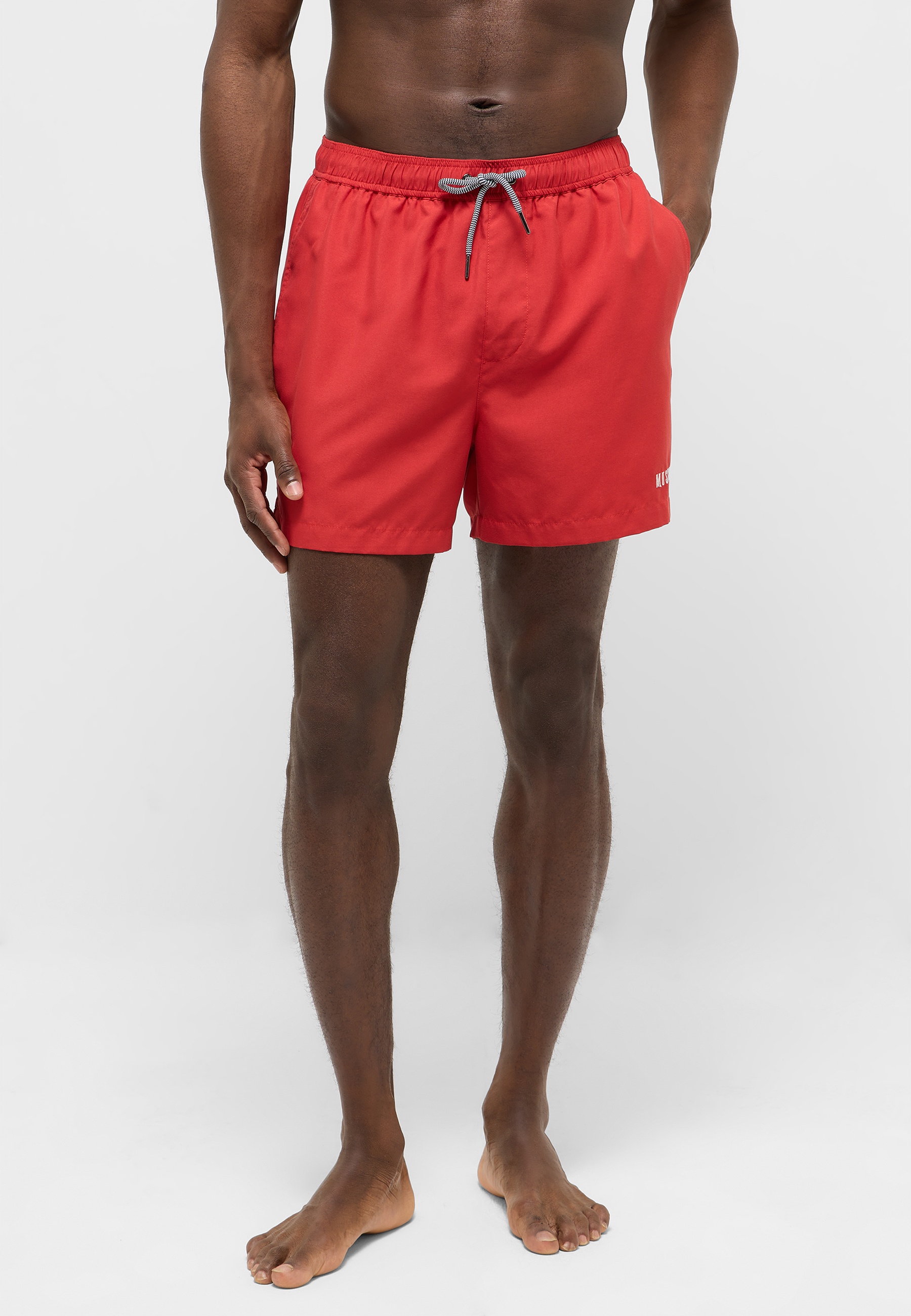 Badeshorts, Schwimmshorts, rot, Kordelzug, Kleines Logo