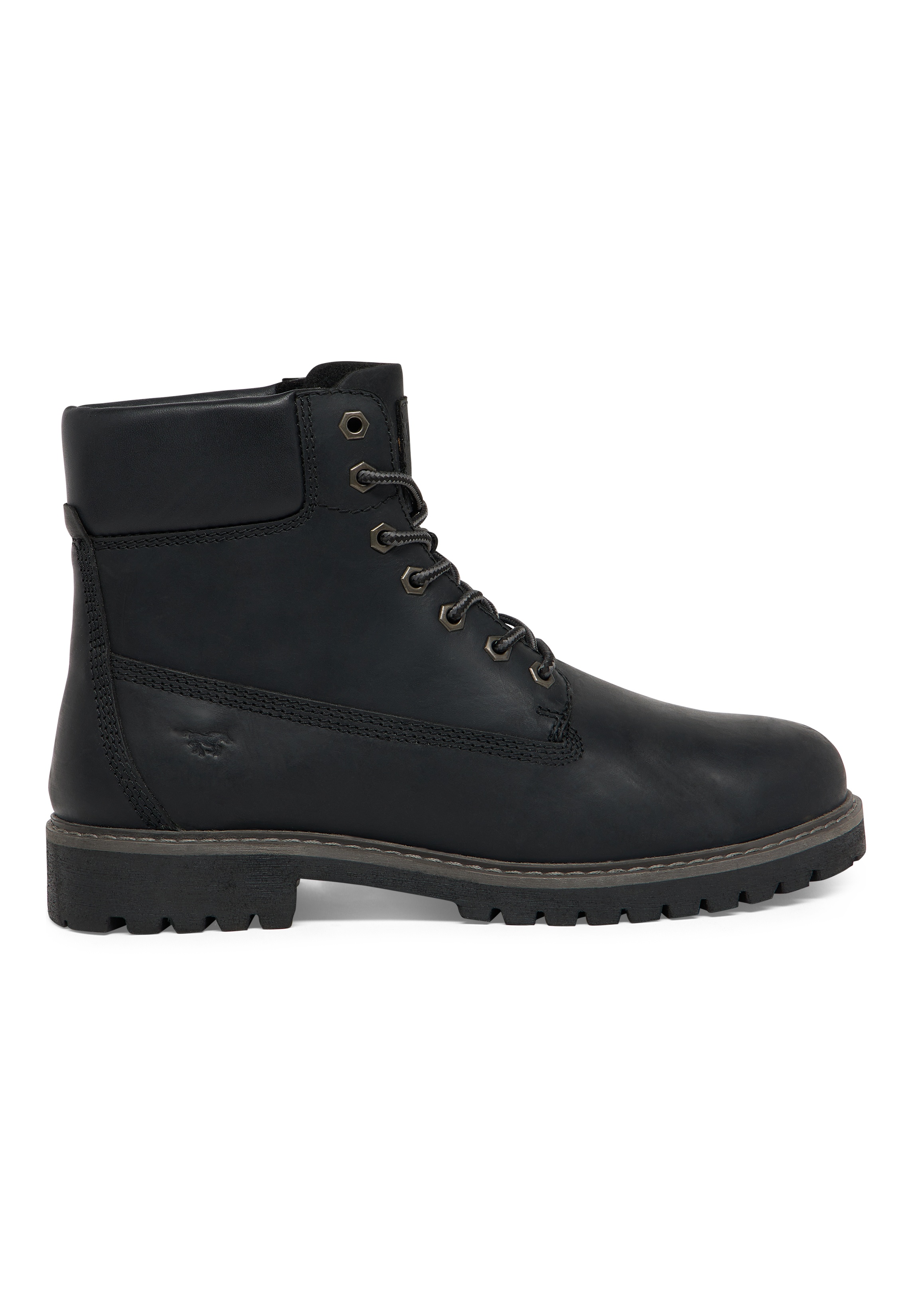 Stiefel, Lederstiefel, Schwarz, Schnürstiefel, Gummisohle