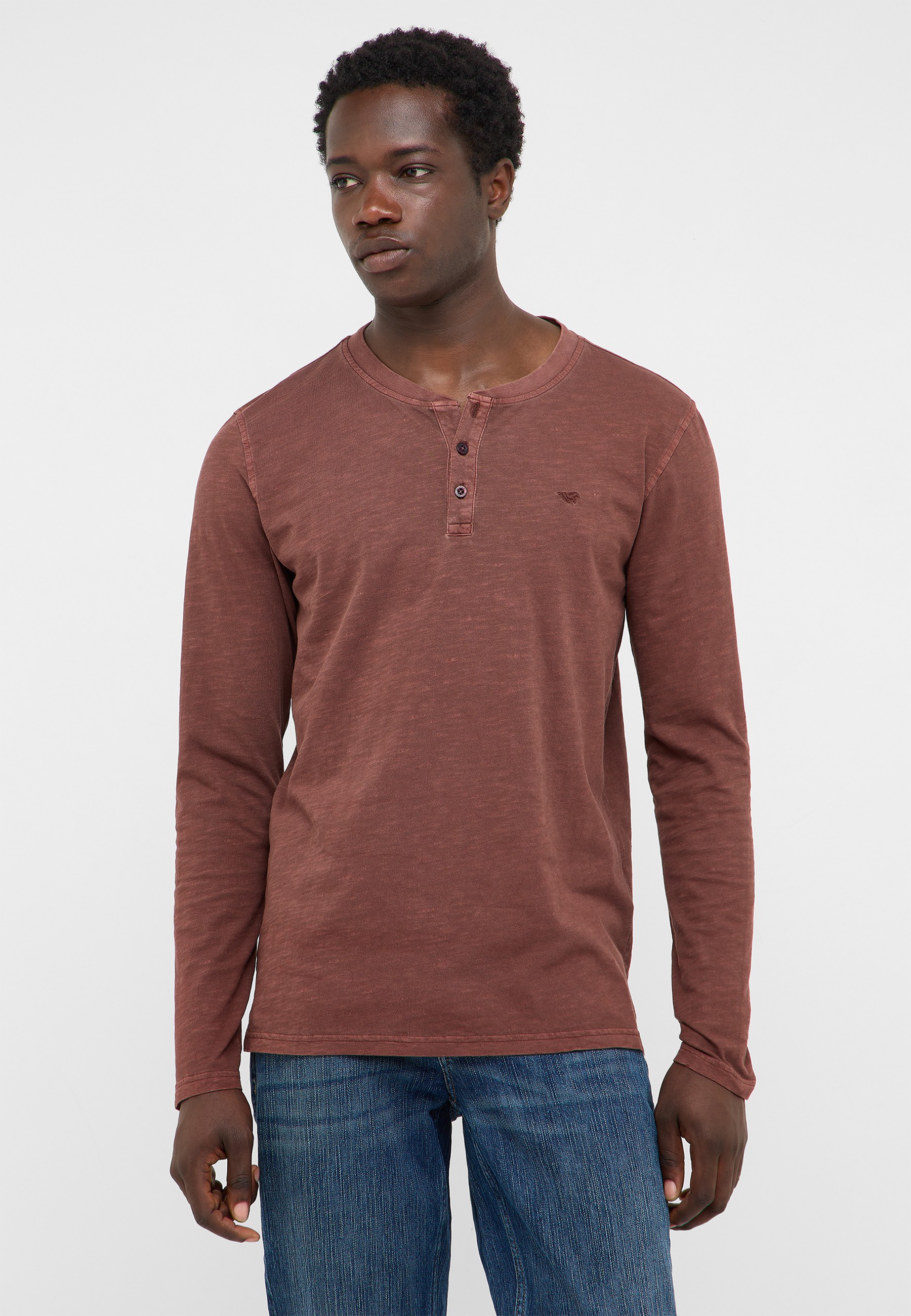 Henley, Longsleeve, Terra Cotta, Knit, Kaffeeml?