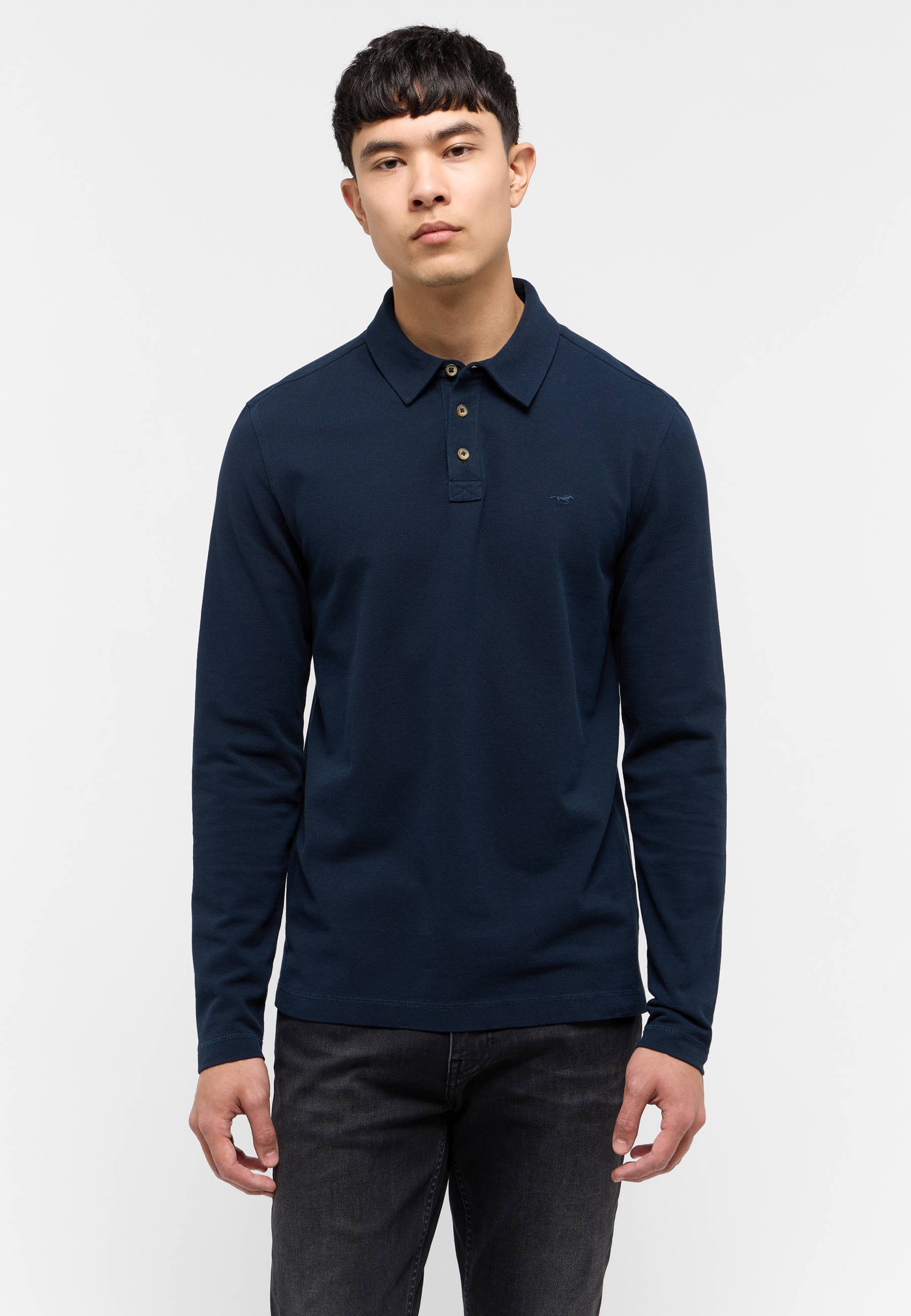 Langarmshirt Poloshirt
