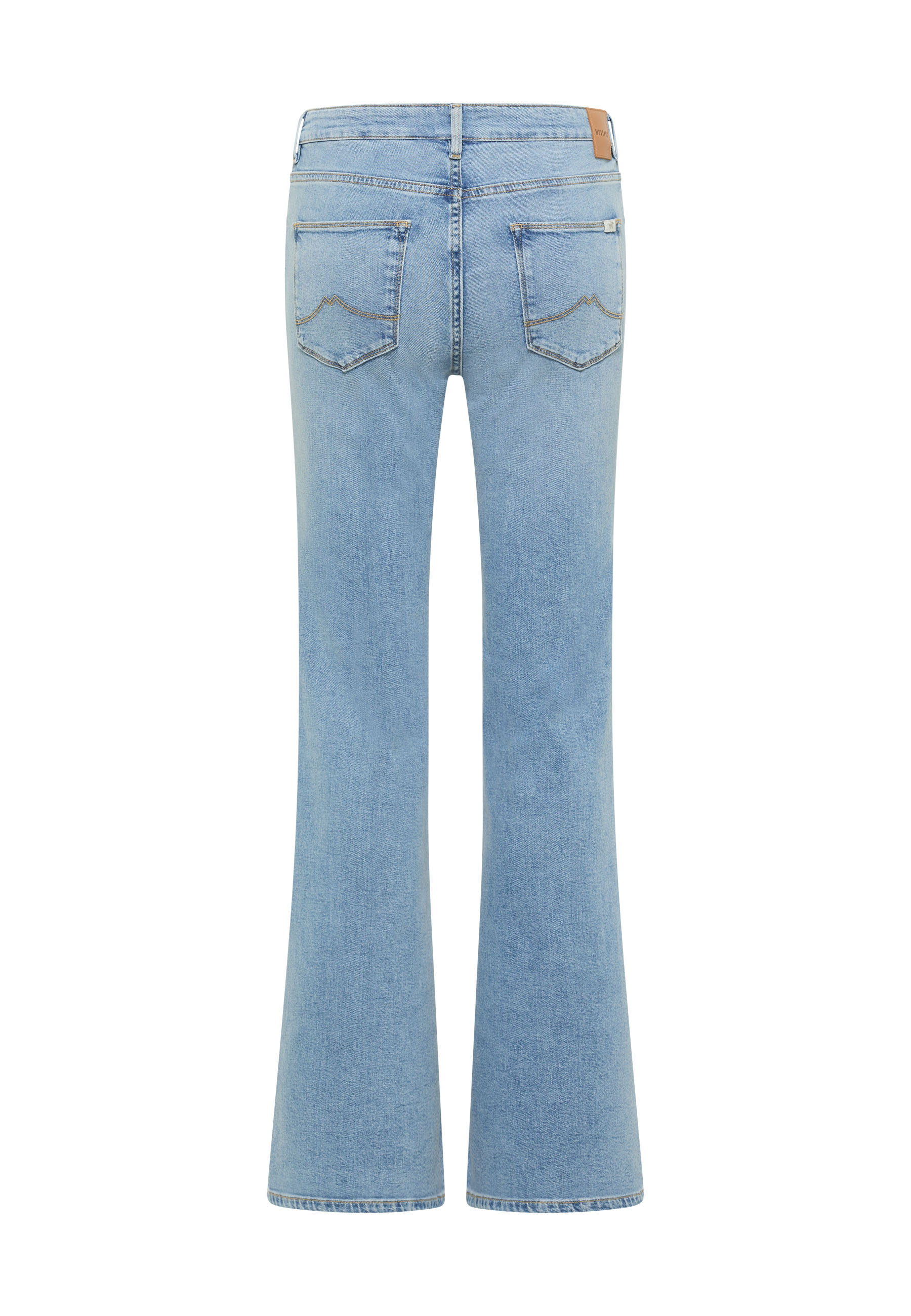 Jeans, Flare, Light wash, Back pockets, Denim