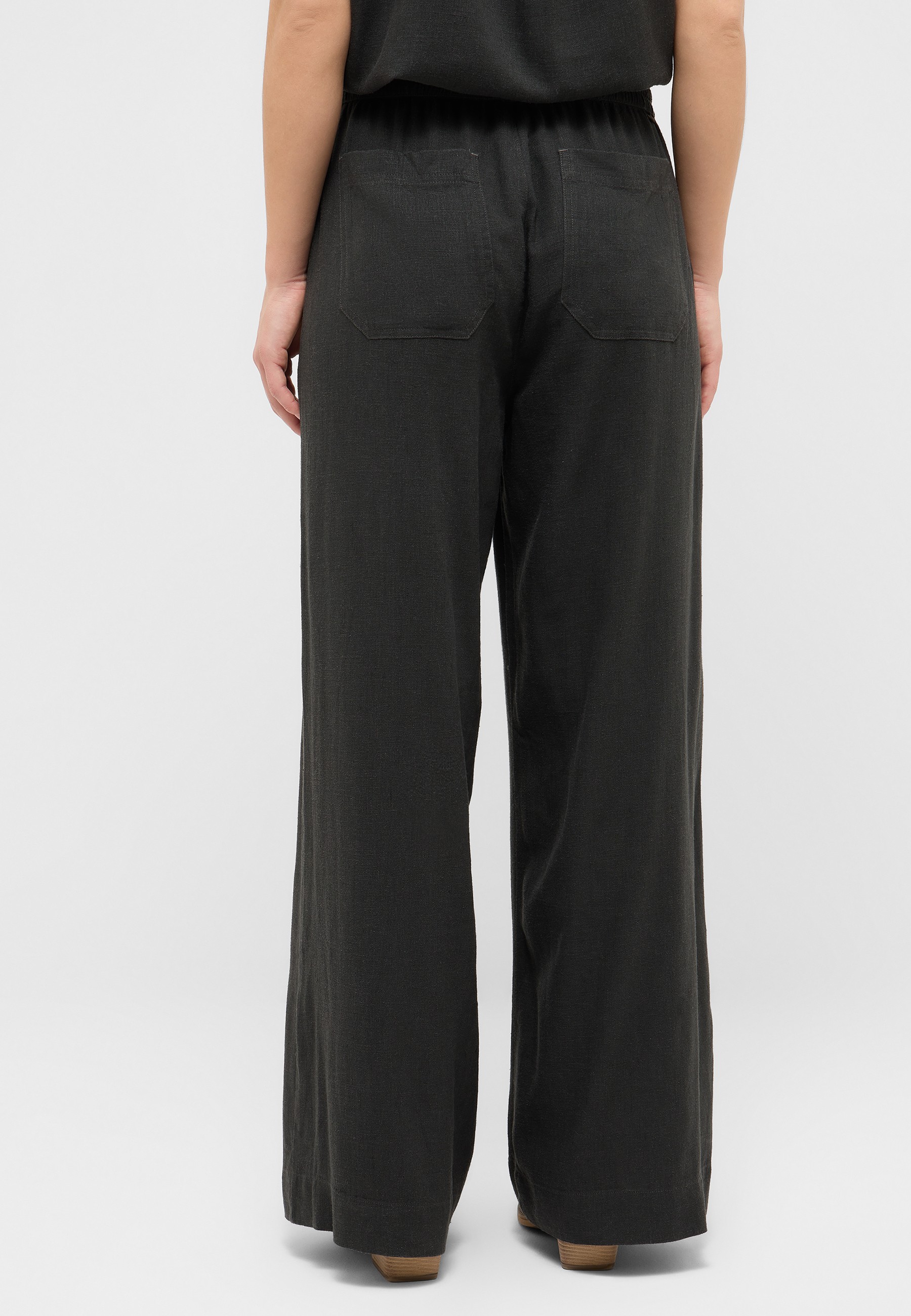 Hose, Palazzo, Schwarz, Taschen, Weite