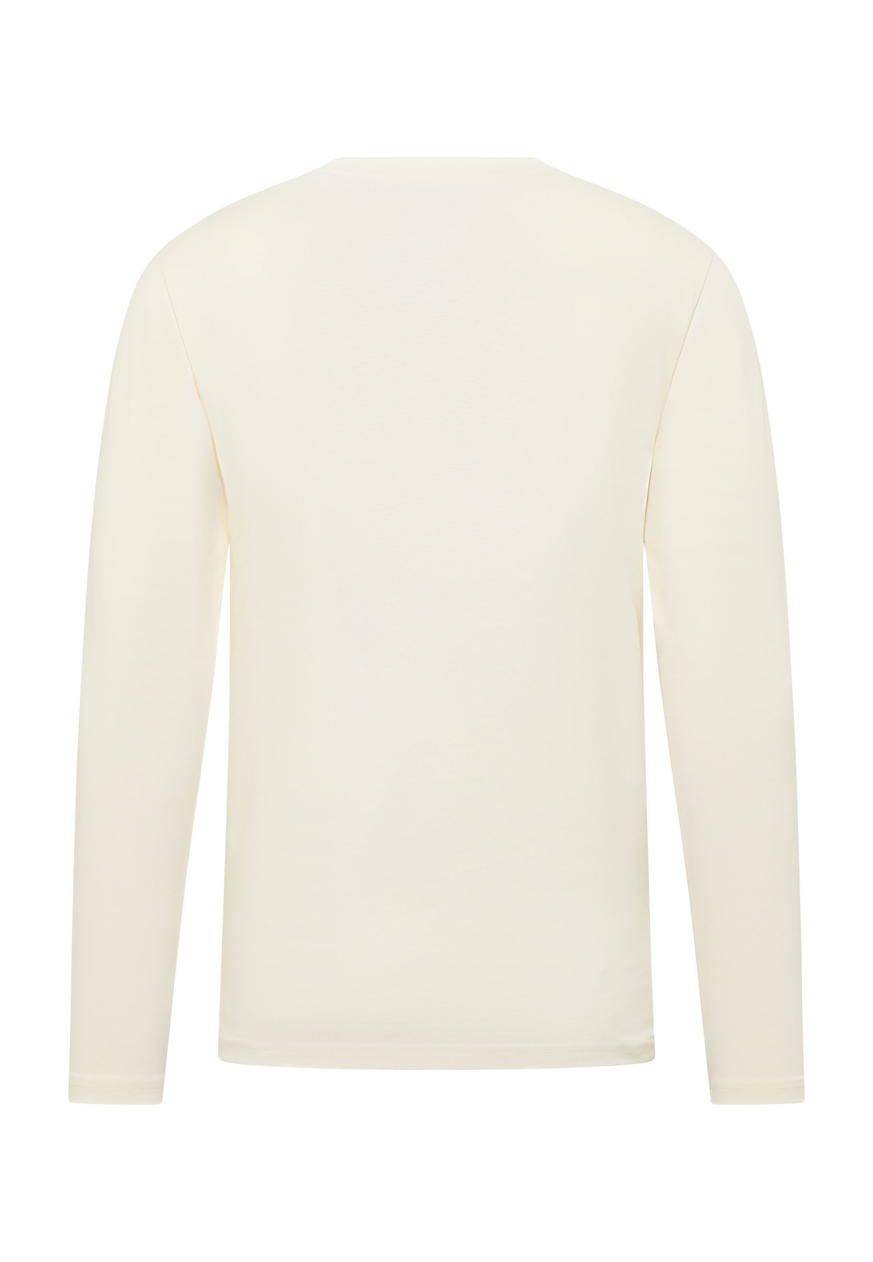 Langarmshirt, Kopf?, creme, unifarben, Basic-Shirt