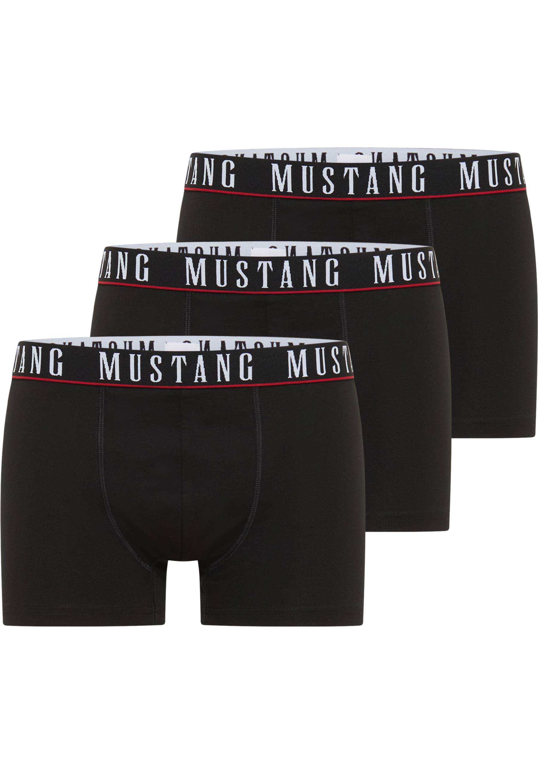 Boxer, Schwarze Unterwäsche, Mid-Length, Markenband, Dreierpack