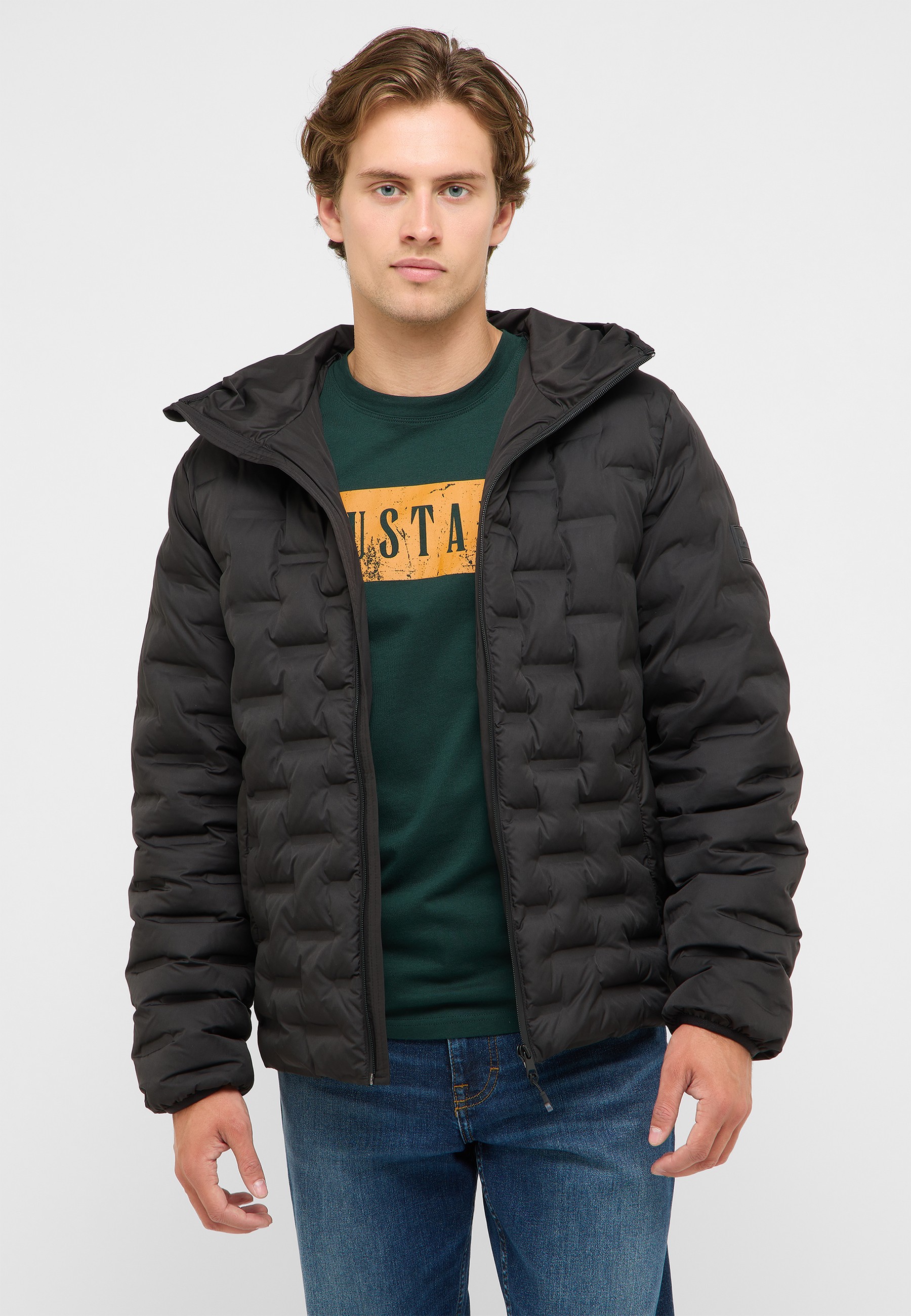 jacke, puffer, daunenjacke, kurz, schwarz