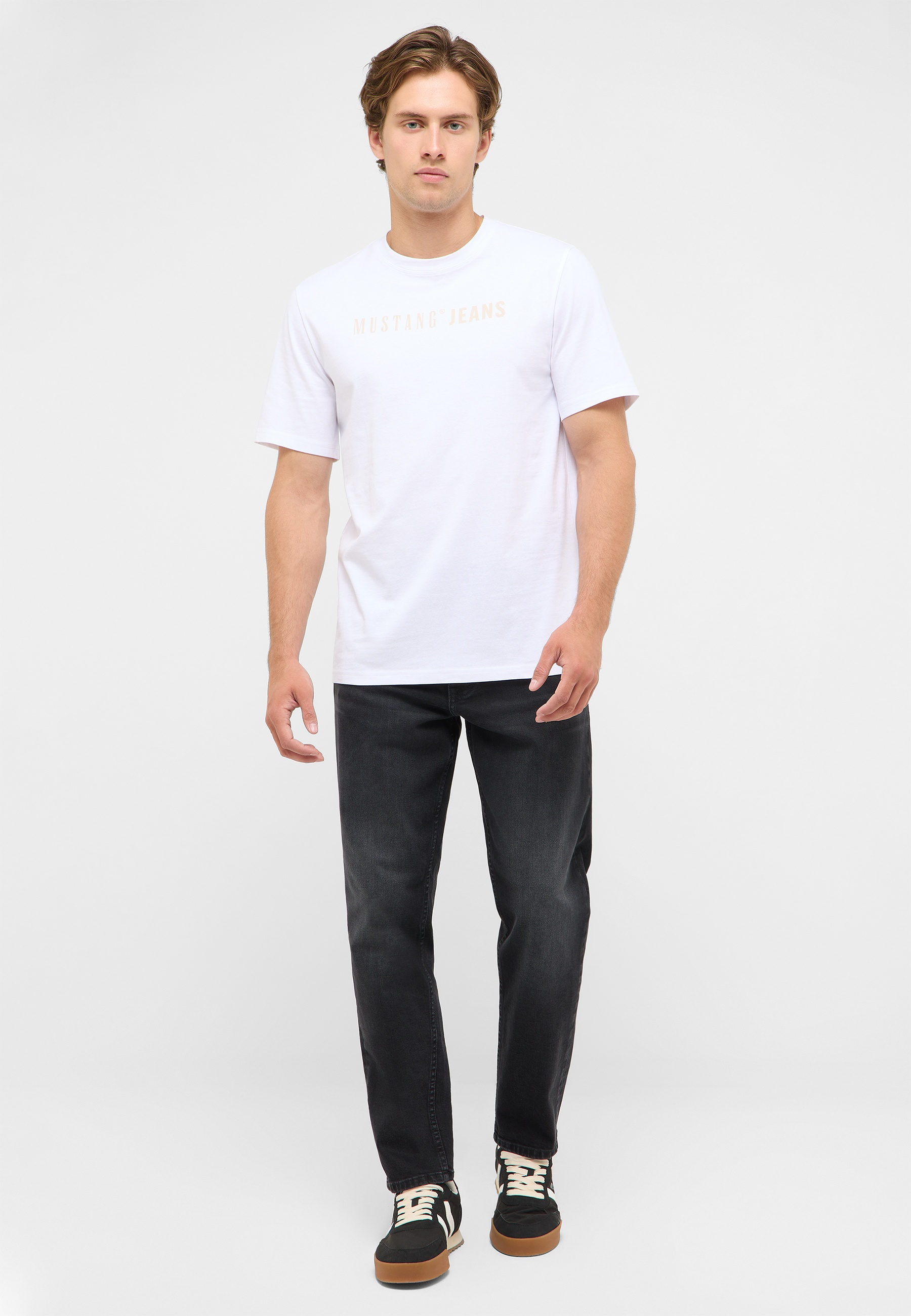 T-Shirt, White, Crew neck, Short sleeve, Mustang Jeans?