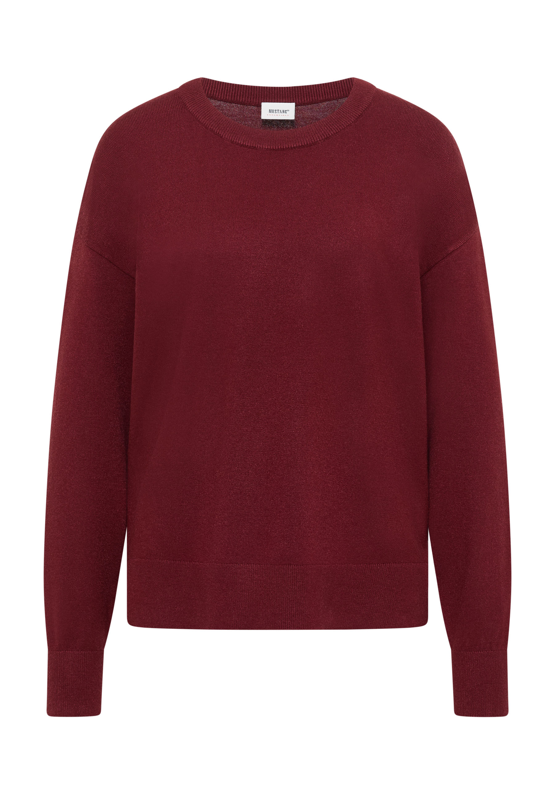 Pullover, Knit, Burgunderrot, Oversized, Rundhals