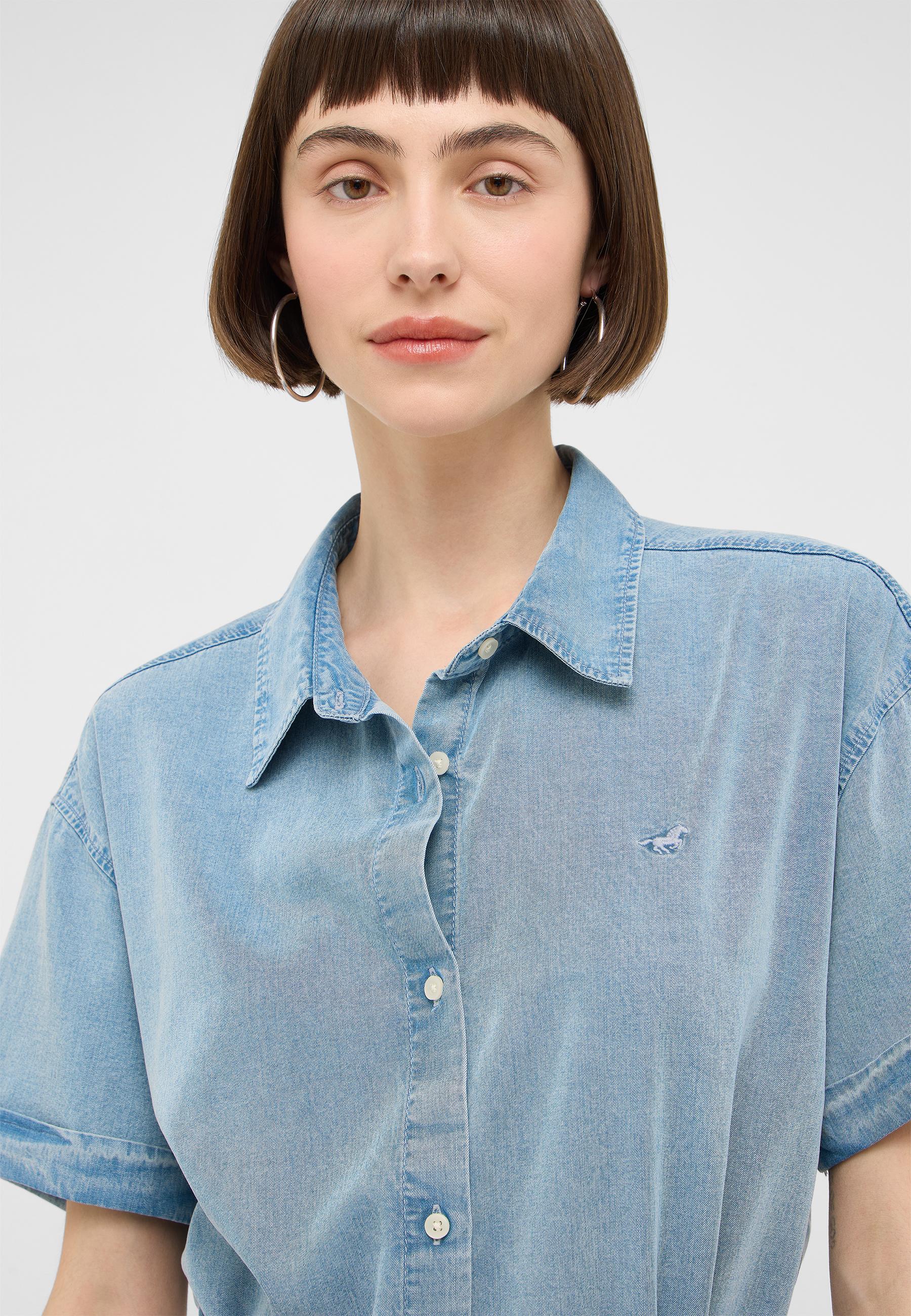 Denim, Hemd, Leichtes Jeanshemd, Kurzarm, Minilogo