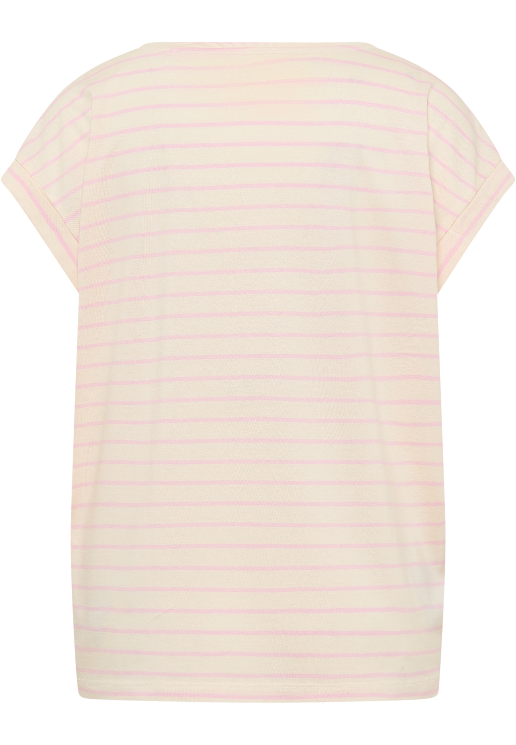 T-Shirt, Streifen, Rosa, Kurzarm, Weiß