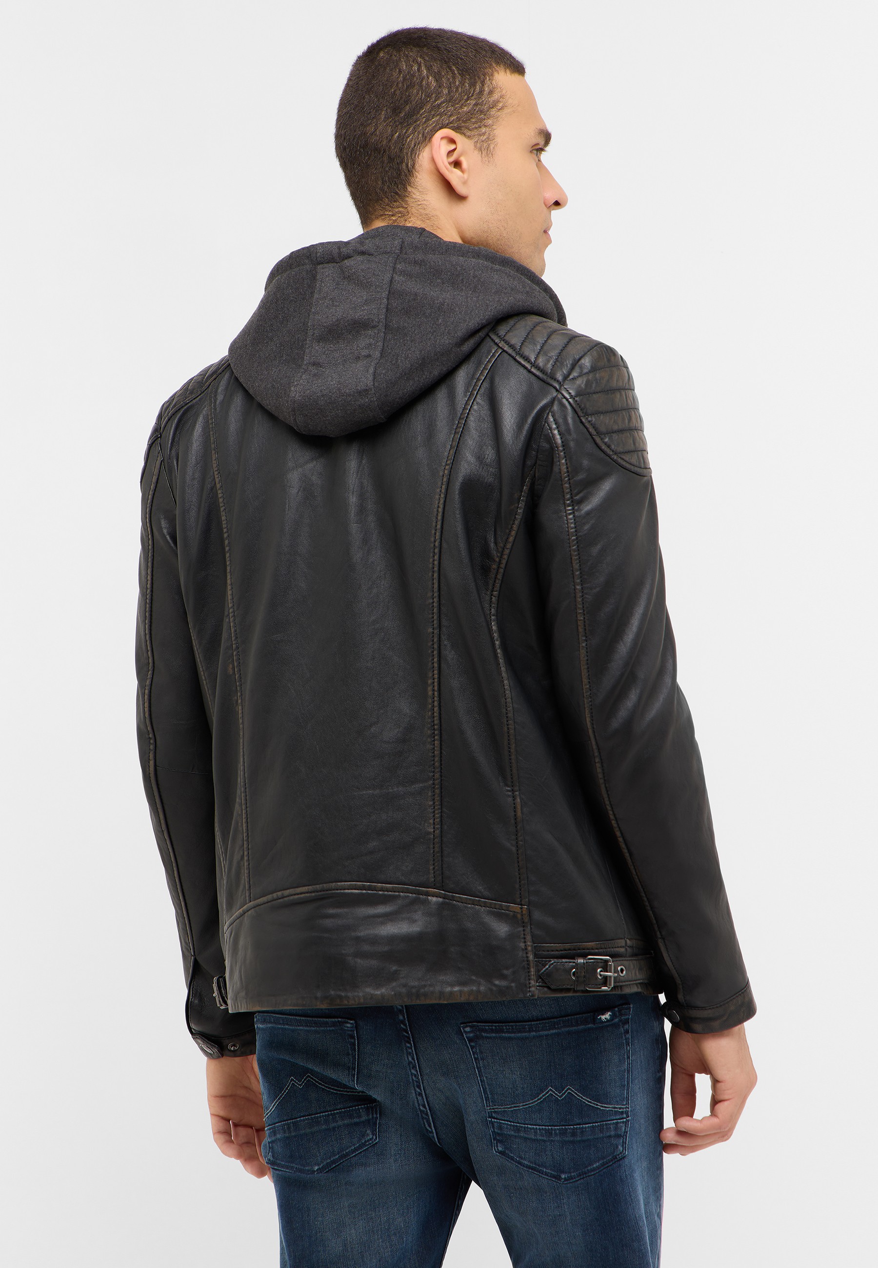 Bekleidung, Mantel, Jacke, Jacke aus Leder, Kopf