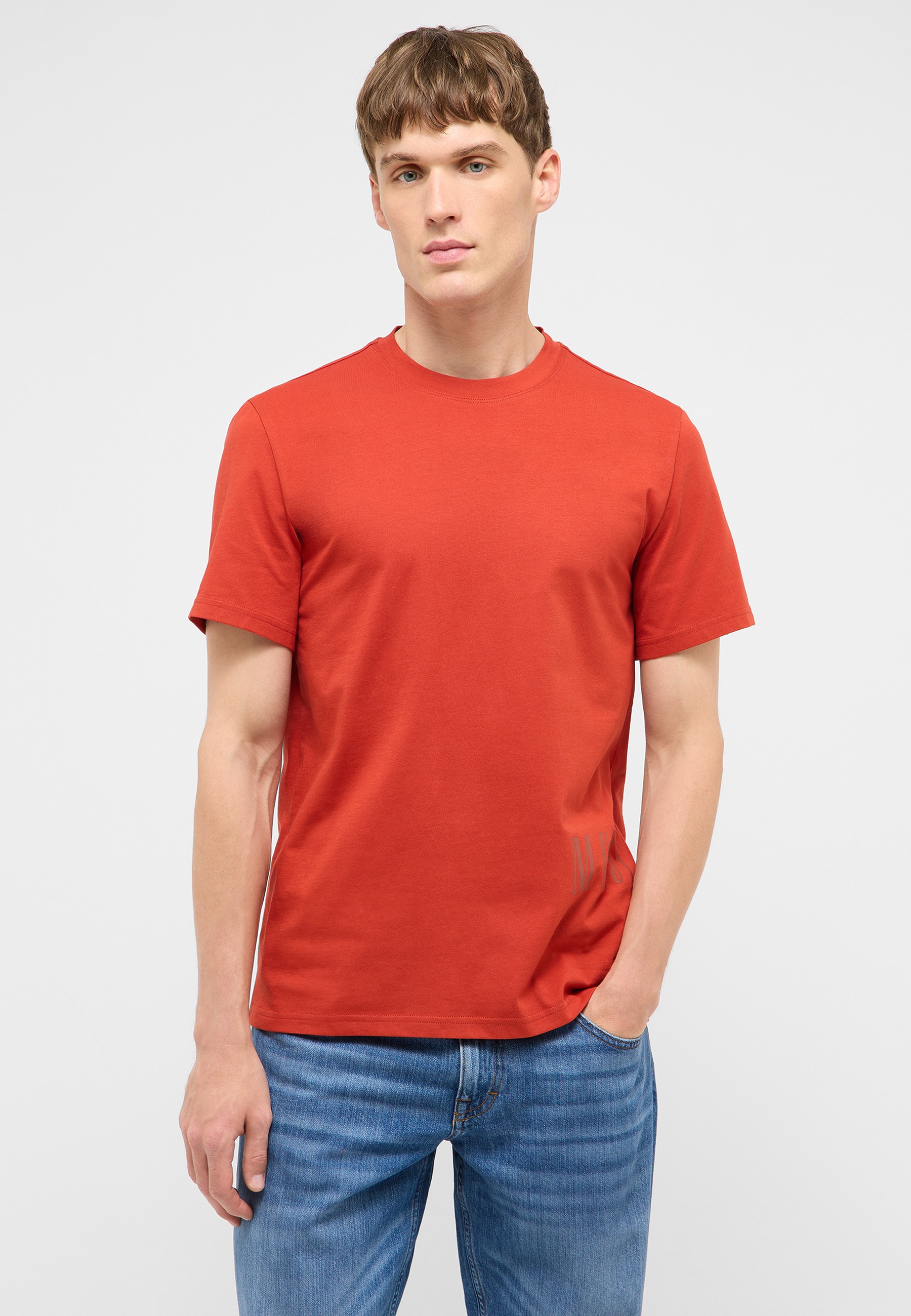 T-Shirt, Short Sleeves, Crew Neck, Solid Color, Orange