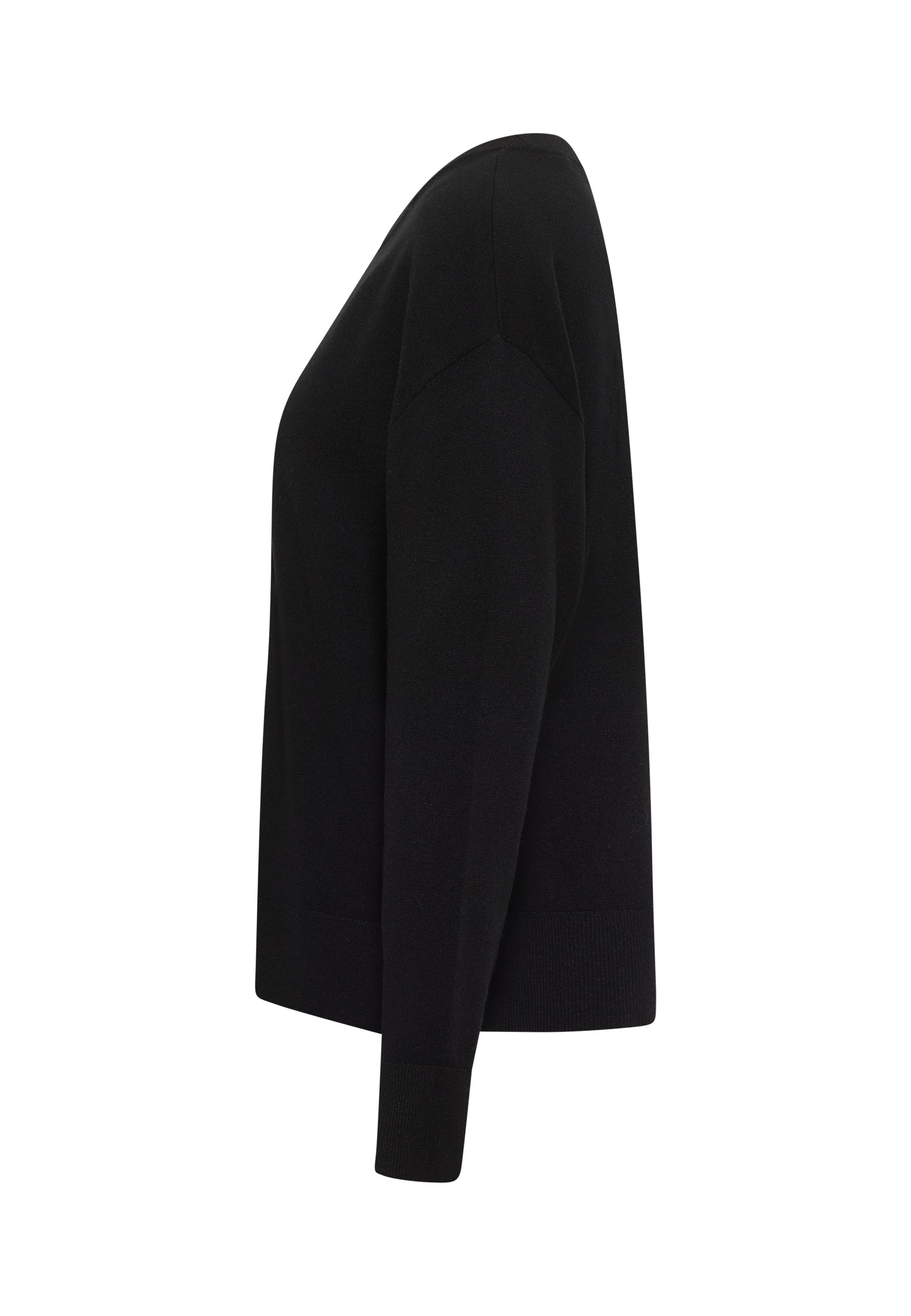 Schwarz, Pullover, Langarm, Knitwear, Strick