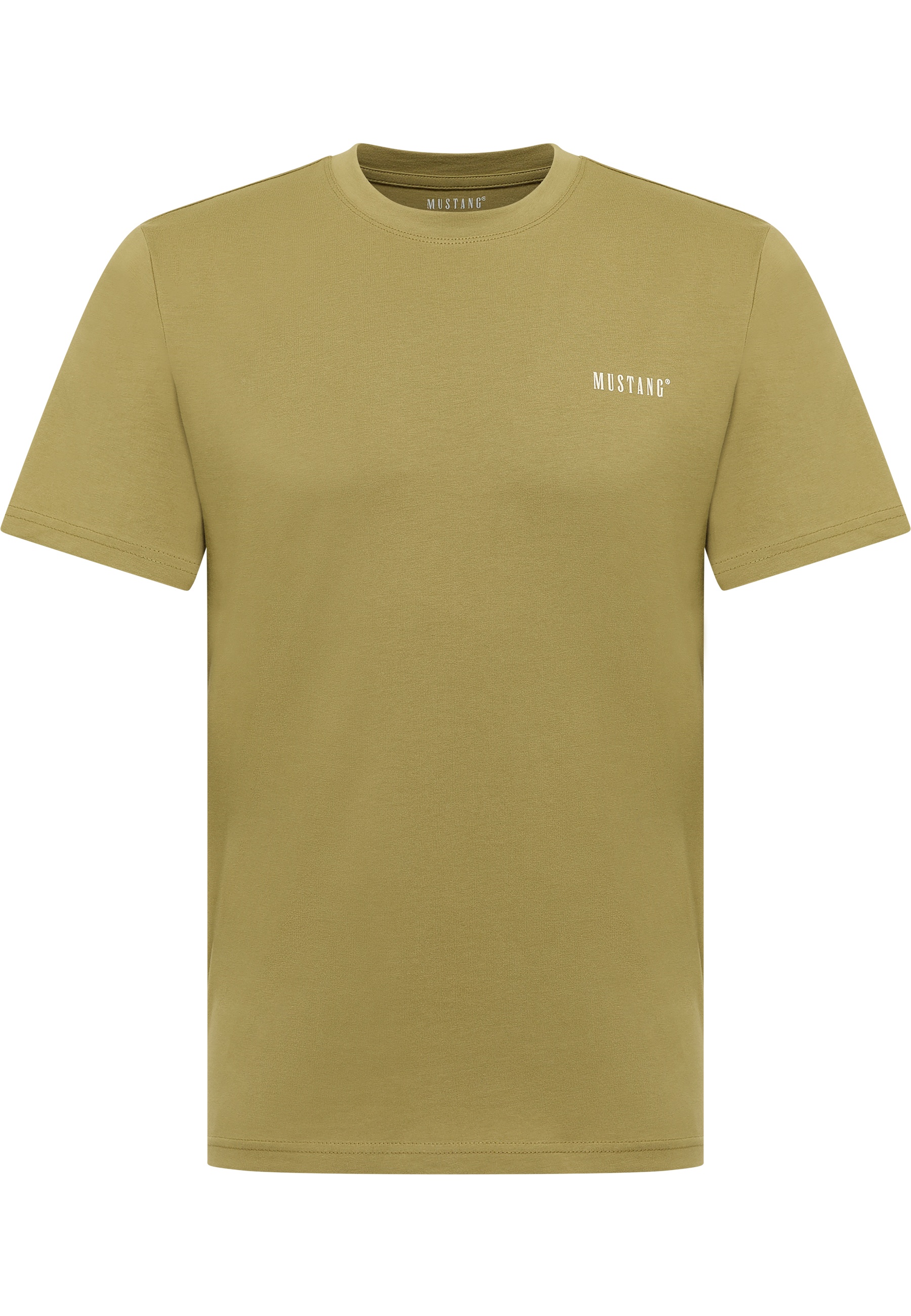 T-Shirt, Kurzarm, Uni, Khaki, Mustang Logo