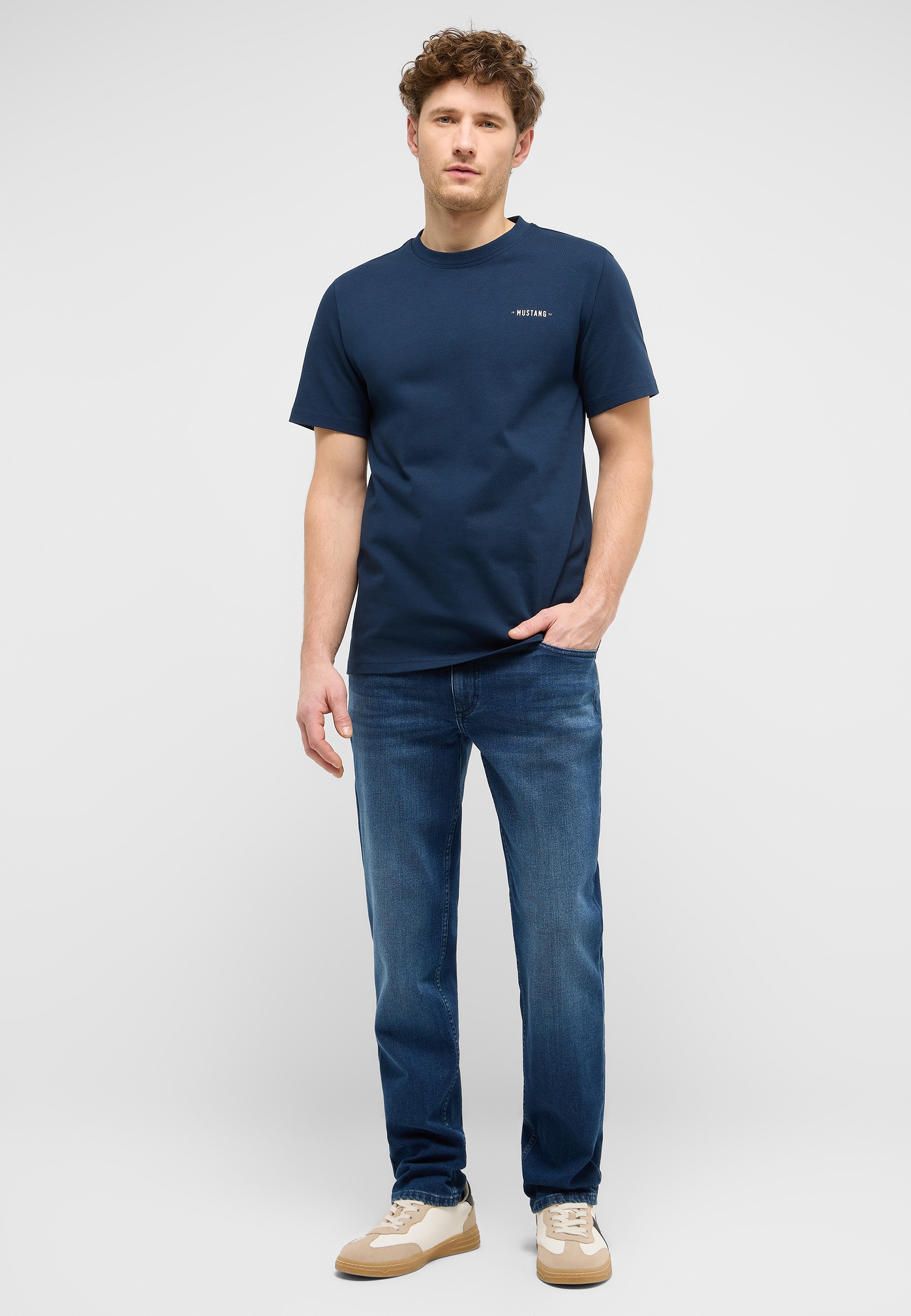 T-Shirt, Kurzarm, Rundhals, Navy, Unifarben